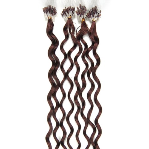 Xiaonibang Remy Human Hair Extensions - Easy Loop Micro Rings Bead Tip Curly Clip-in Hair Extensions (33 Dark Auburn) for Volume & Length - Perfect for Parties, Weddings & Daily Styling