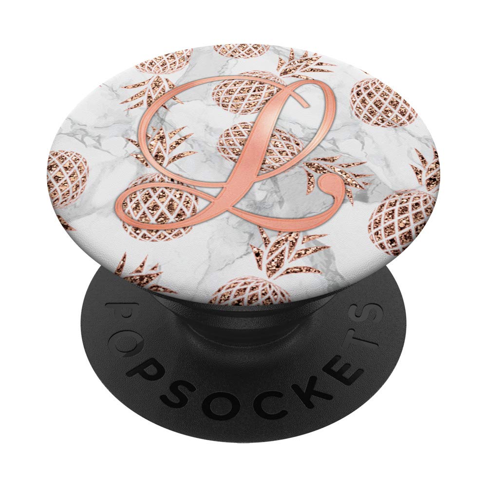 Letter L Golden Rose Initial PopSockets Grip Stand for Phones and Tablets - Perfect for Personalized Gifts, Office Desk & Travel Accessories