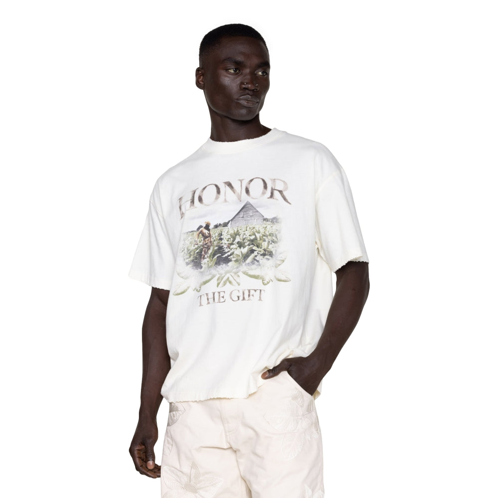 Honor The Gift Tobacco Field SS Tee Bone - Premium Cotton Short Sleeve T-Shirt for Men - Casual Streetwear & Everyday Wear