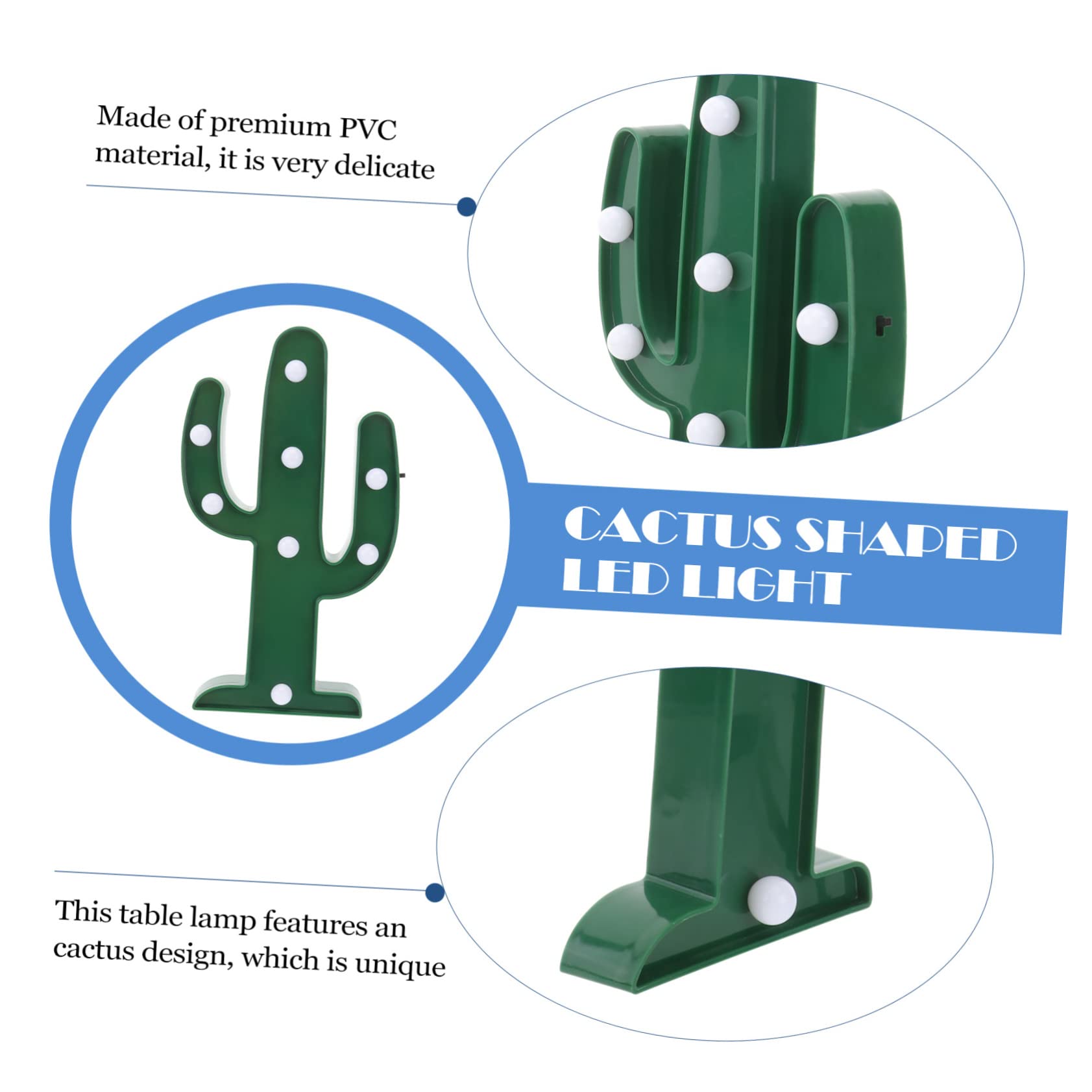 2Pcs LED Cactus Night Light - Modern PVC Decorative Lamp for Bedroom, Kids Room, Nursery - Perfect Gift for Christmas, Valentine's Day, Birthday - Creates Cozy Ambiance for Nighttime Reading & Relaxation