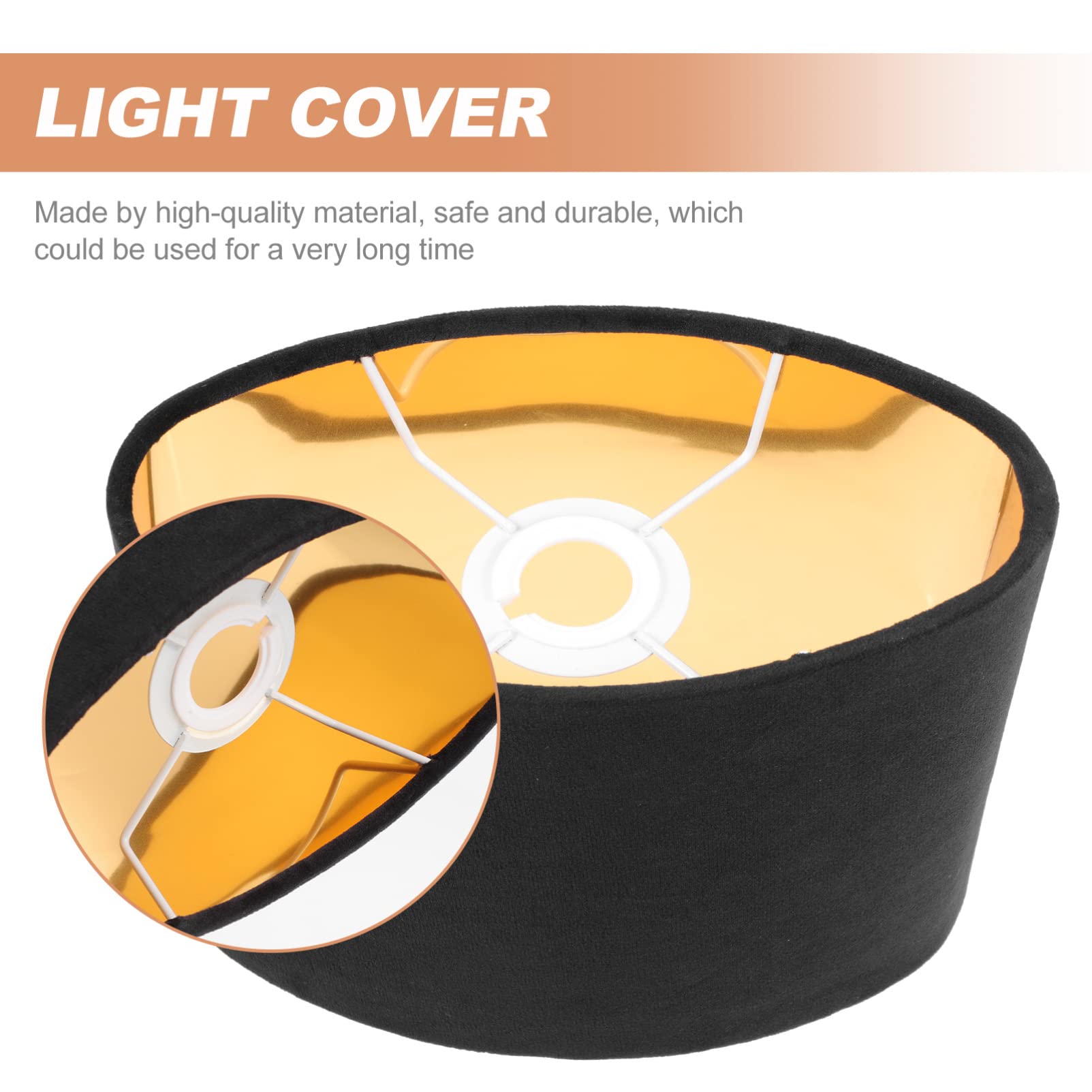 KALLORY Oval Clip-On Lamp Shade - Fabric Lamp Cover for Table, Floor & Pendant Lights - Home Decor Lighting Accessories (Perfect for Living Room, Bedroom & Office Lighting)