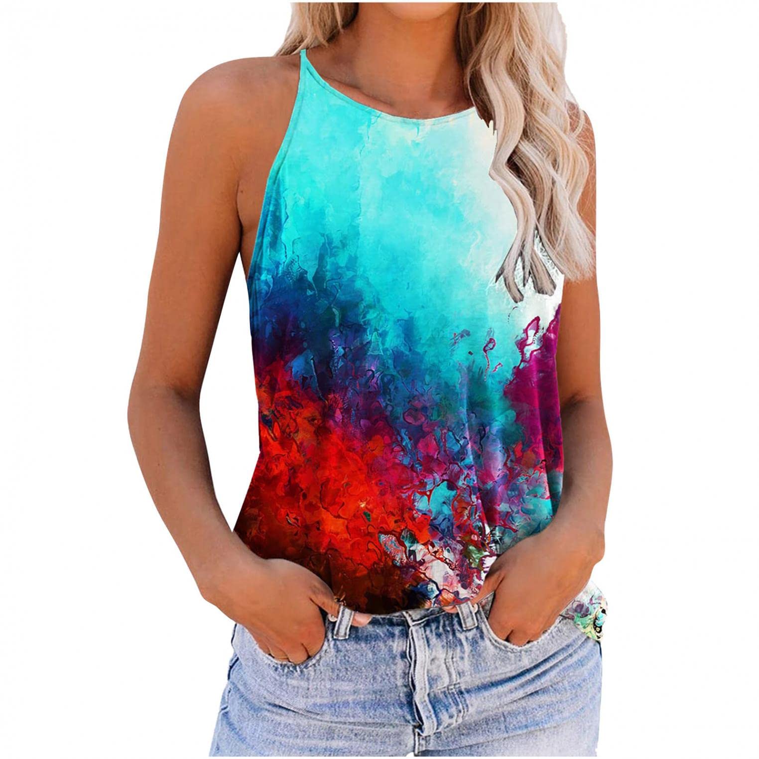 Women's Summer Tank Tops - Sleeveless Halter Racerback Basic Tee Shirts & Cami Beach Blouses | Casual Wear, Yoga, Beach Vacation & Summer Outfits