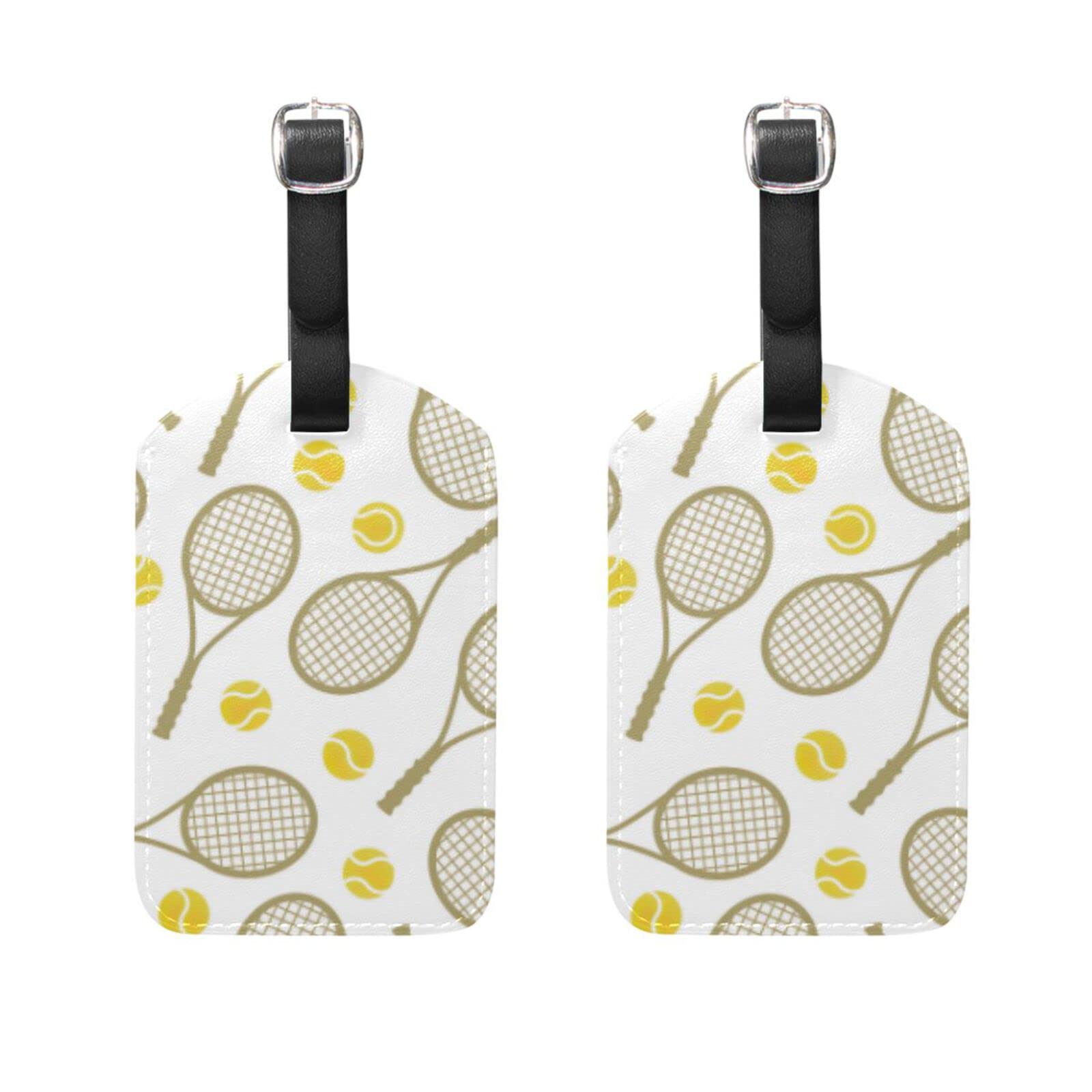 Durable Tennis-Themed Luggage Tags - Set of 2 for Suitcases & Travel Bags | Perfect for Sports Enthusiasts & Vacation Travelers