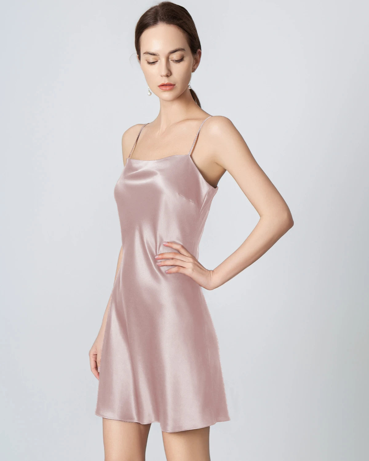 Silk Black Mini Cami Dress for Women - Sexy Sleeveless Slip Dress for Night Out, Party & Date Night