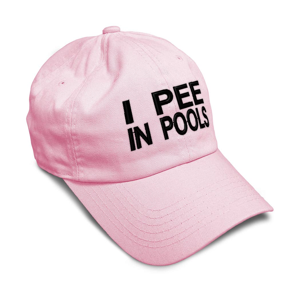 Funny 'I Pee in Pools' Embroidered Cotton Baseball Cap - Soft Twill Dad Hat for Men & Women - Perfect for Swimming Pools, Beach Outings & Casual Wear