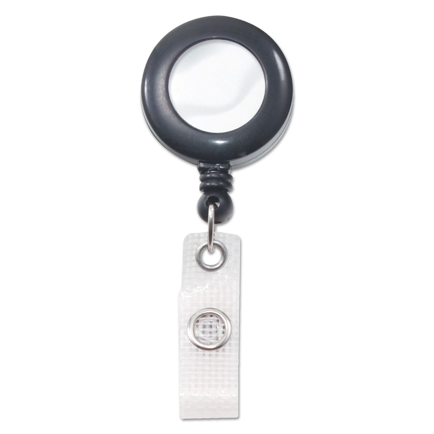 Advantus Deluxe Retractable ID Badge Holder Reel - 24 Inch Extension, Black (12-Pack Box) - Perfect for Office, Security, and Event Staff Identification