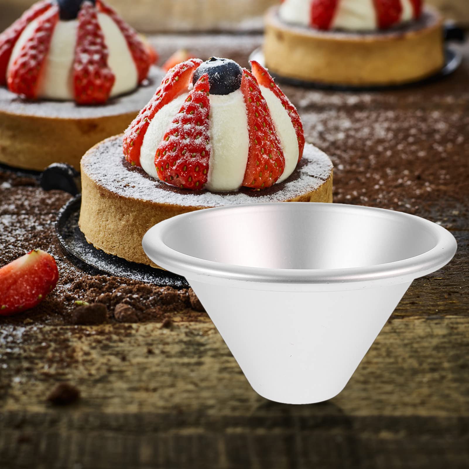 Cabilock Aluminum Alloy Cake Mold with Lid - 6 Inch Round Cake Pan, Tart Pan, Pudding Mold, Muffin Tin for Baking Cupcakes, Spheres & Doll Cakes | Perfect for Birthday Parties, Wedding Desserts & Home Baking