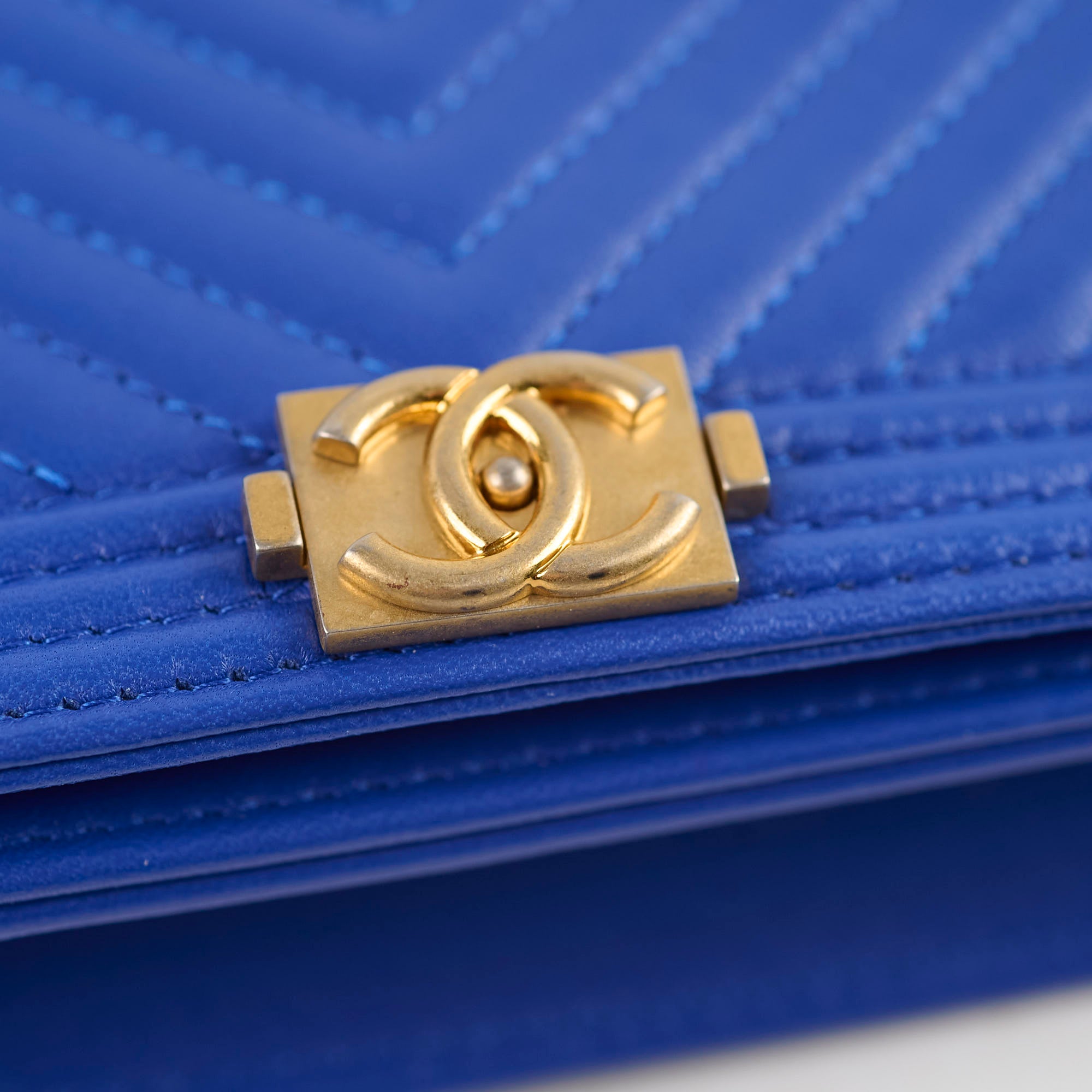 Chanel Boy Wallet on Chain Blue Lambskin Leather Crossbody Bag - Perfect for Evening Out & Daily Use