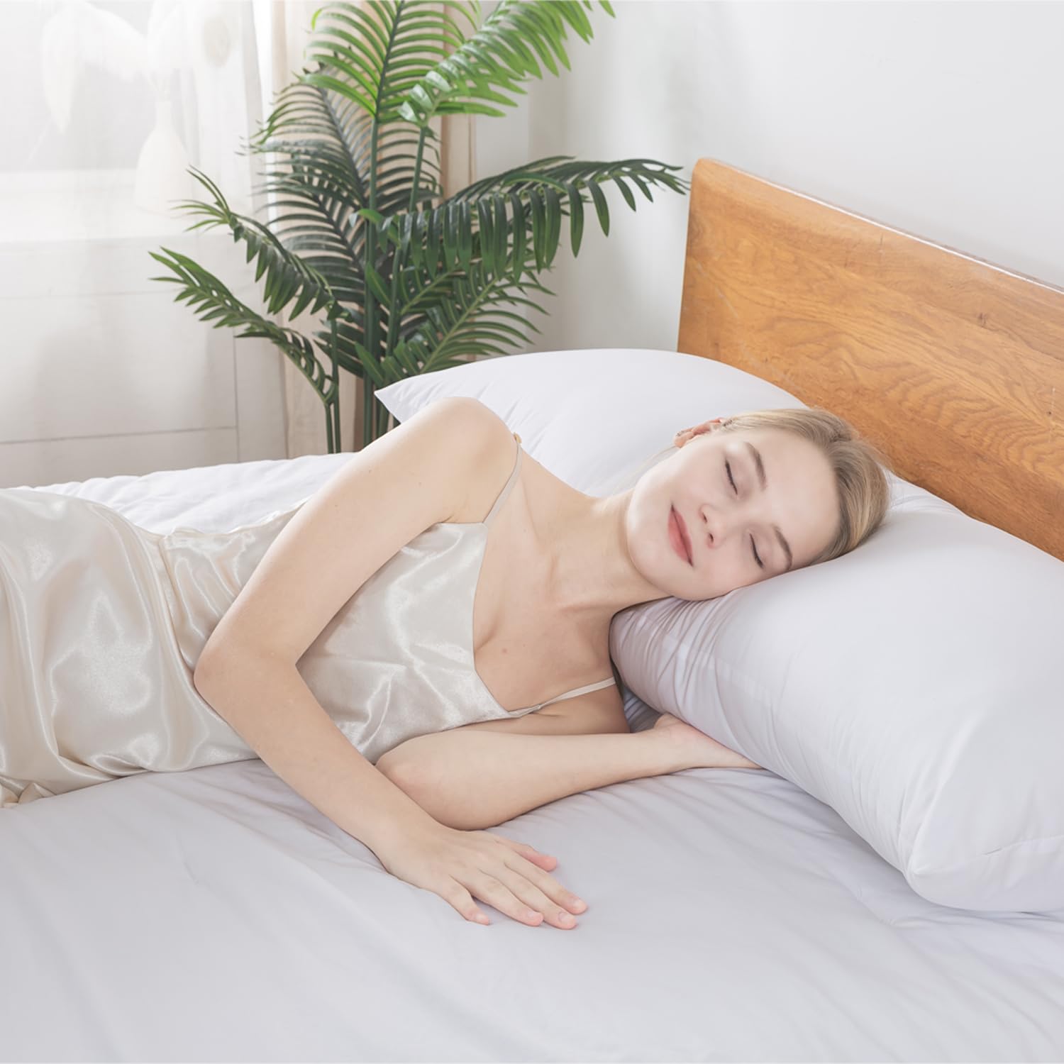 BedTreat Full Body Pillow for Adults - Soft & Fluffy Long Body Pillow Insert (20x54 Inches) - Breathable Side Sleeper Pillow - White | Perfect for Back Pain Relief, Pregnancy Support & Comfortable Sleep