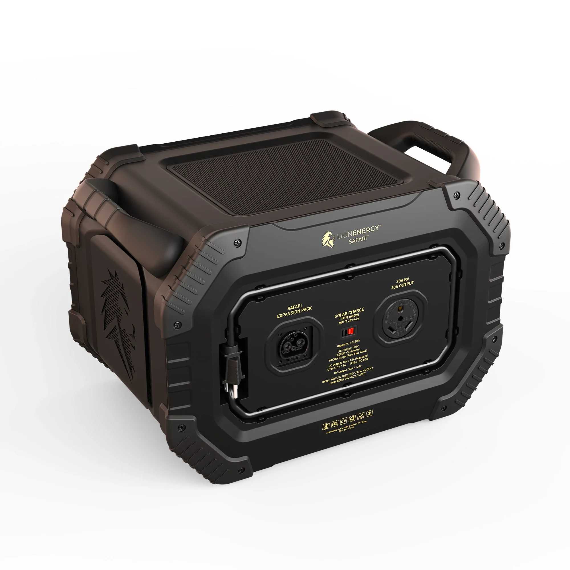 Lion Energy Safari 3000W 1612Wh Portable Power Station with Solar Generator Kit - Perfect for Camping, RV Trips, and Emergency Backup Power