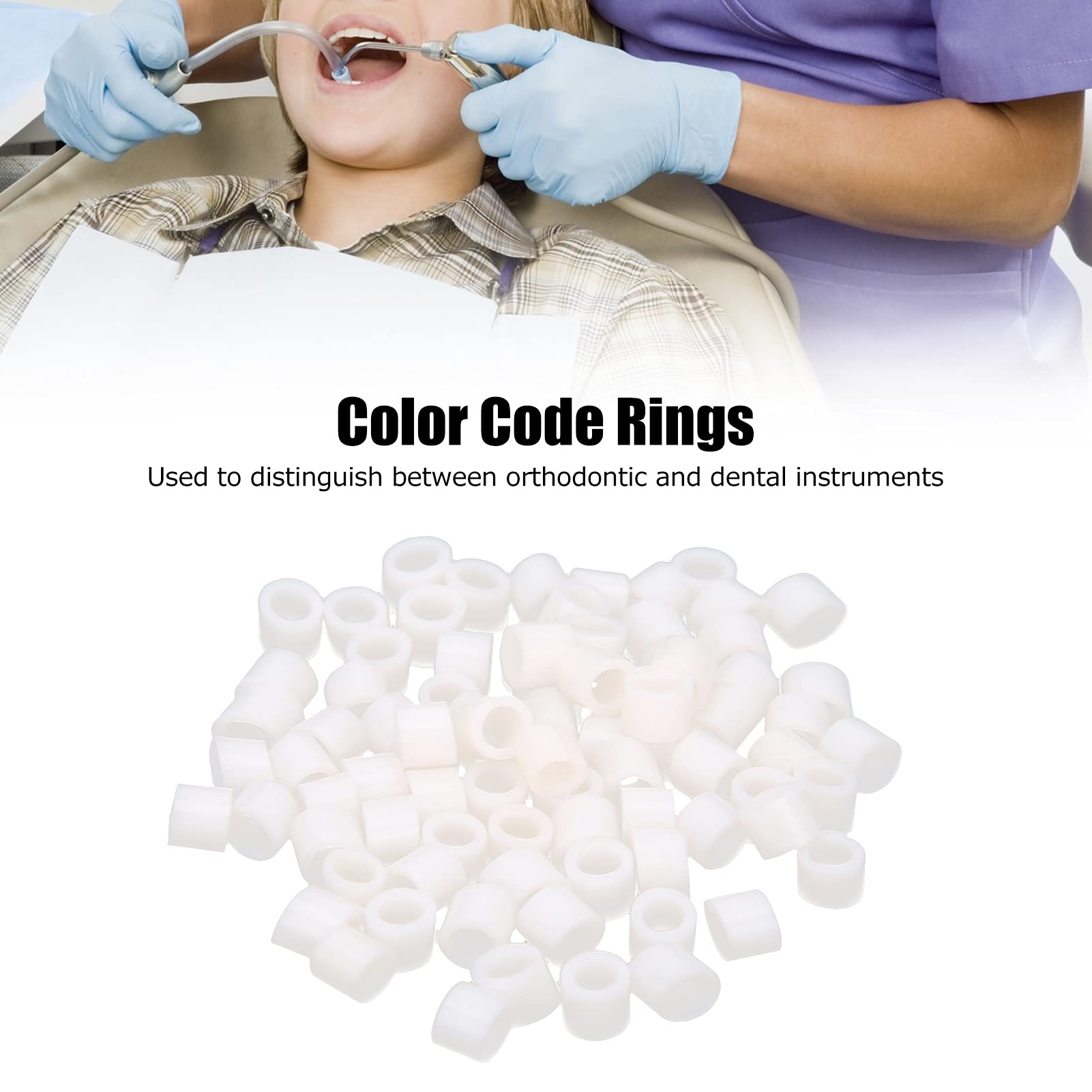 Dental Color Coding Rings - 100pcs Strong, Easy-Clean Color Coded Bands for Organizing Dental Instruments | Perfect for Dental Clinics, Hospitals & Sterilization Labs