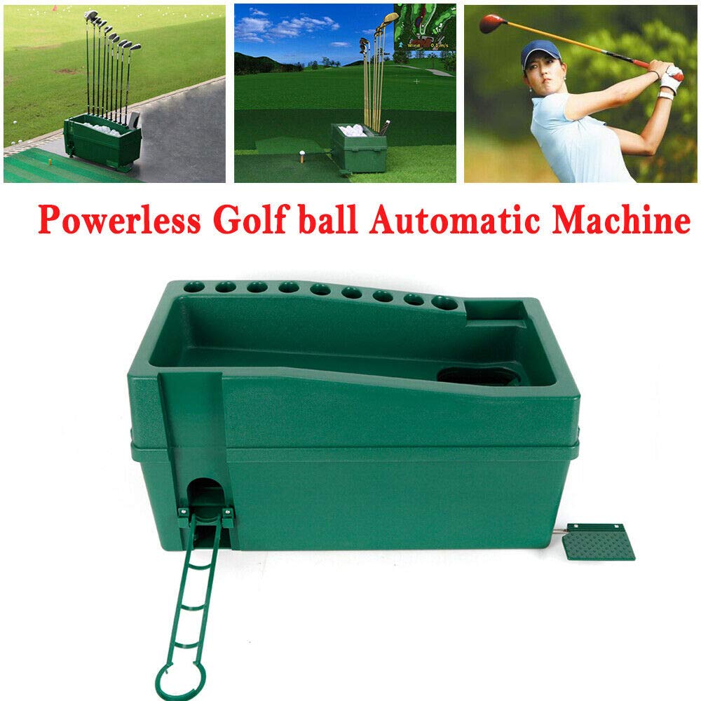 Eapmic Automatic Golf Ball Dispenser & Teeing Machine - No Power Required, Golf Training Aid & Club Organizer for Driving Range & Home Practice