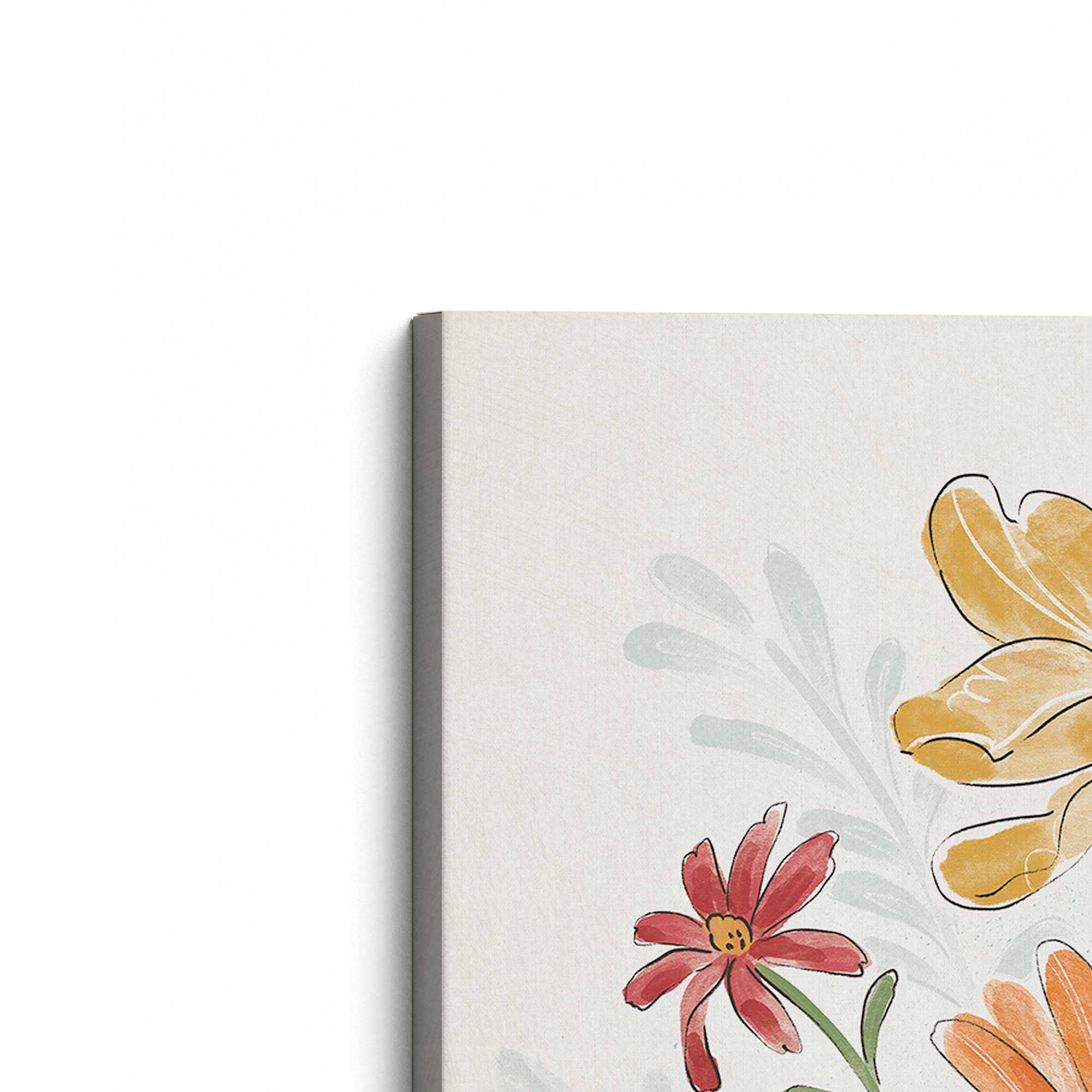 Garden Harmony Canvas Wall Art Set of 2 - Modern Floral Printed Home Decor for Living Room, Bedroom & Office