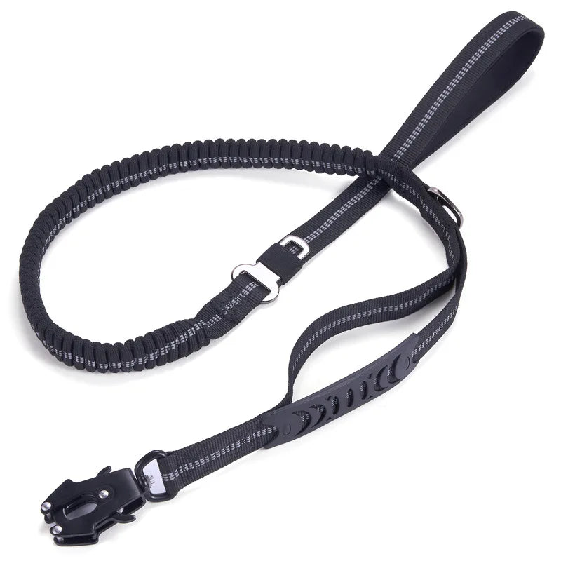 Premium Heavy Duty Tactical Bungee Dog Leash - Shock Absorbing Retractable Lead for Large Dogs, Walking, Hiking & Outdoor Adventures