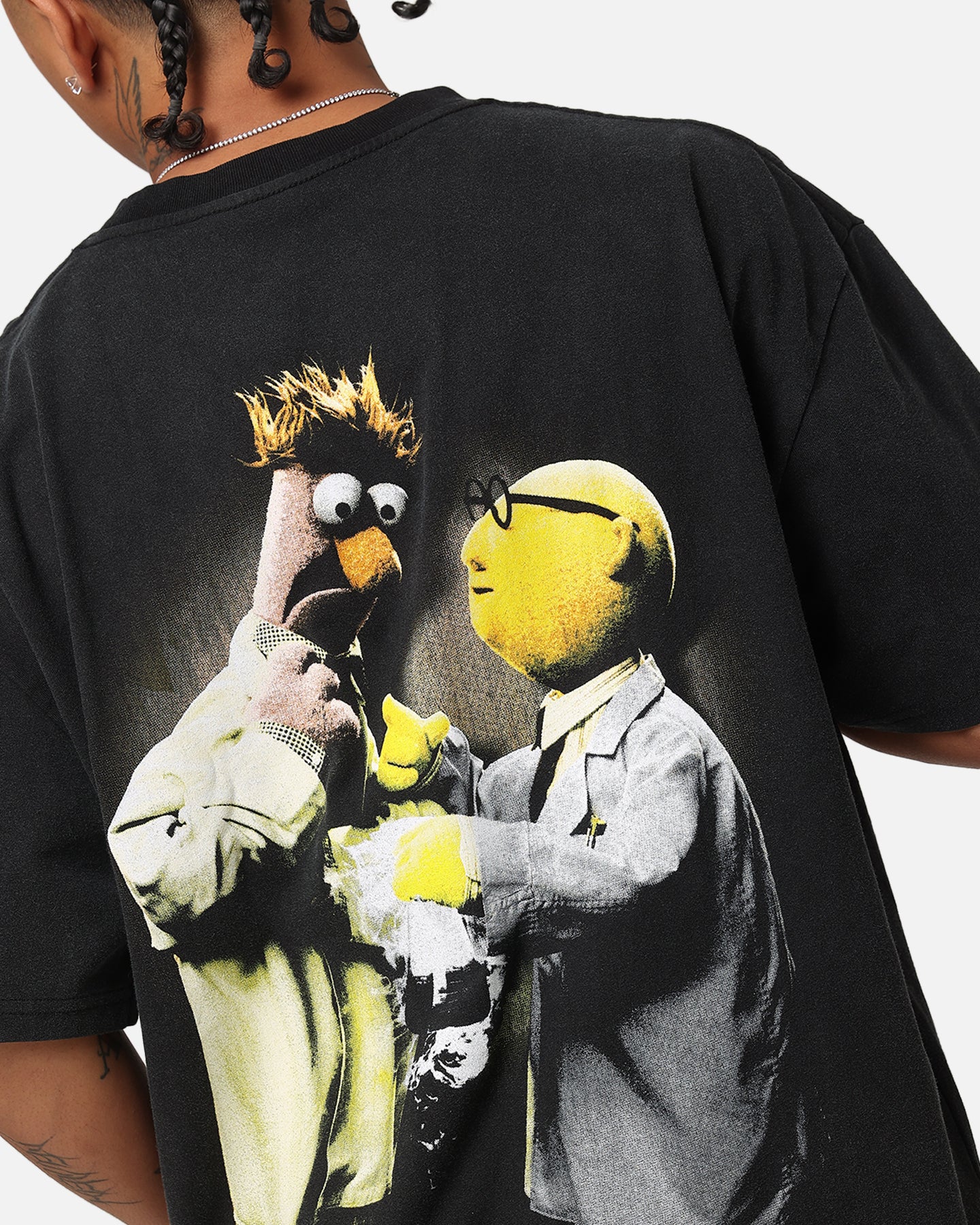 Vintage Disney The Muppets Beaker Graphic T-Shirt - Black Cotton Heavyweight Tee for Men & Women - Perfect for Casual Wear, Cosplay, and Disney Fan Gifts