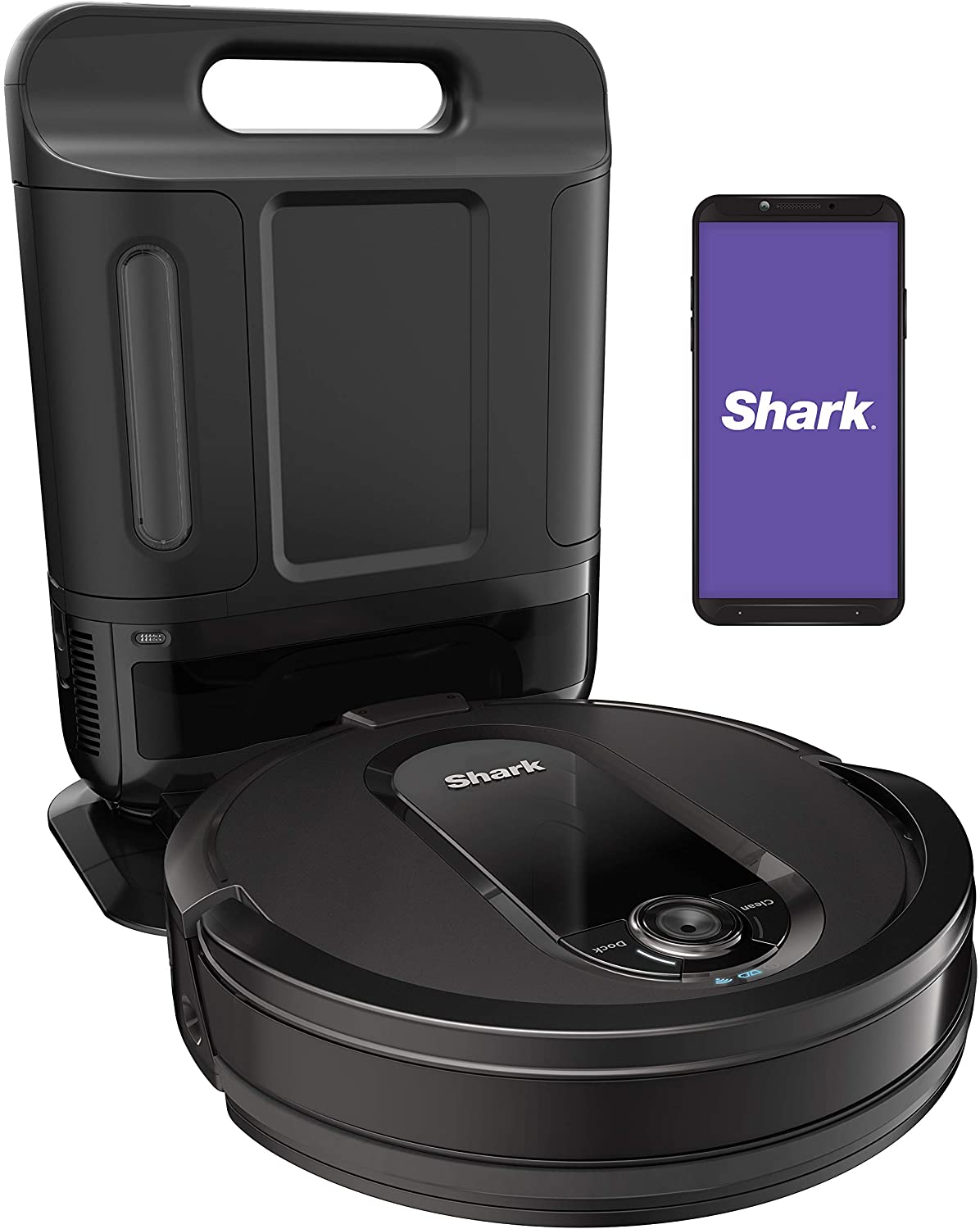 SHARK RV1001A Self-Emptying Robot Vacuum Cleaner with Home Essentials Warranty | Smart Cleaning for Hardwood Floors & Carpets | Perfect for Homes with Pets & Allergies