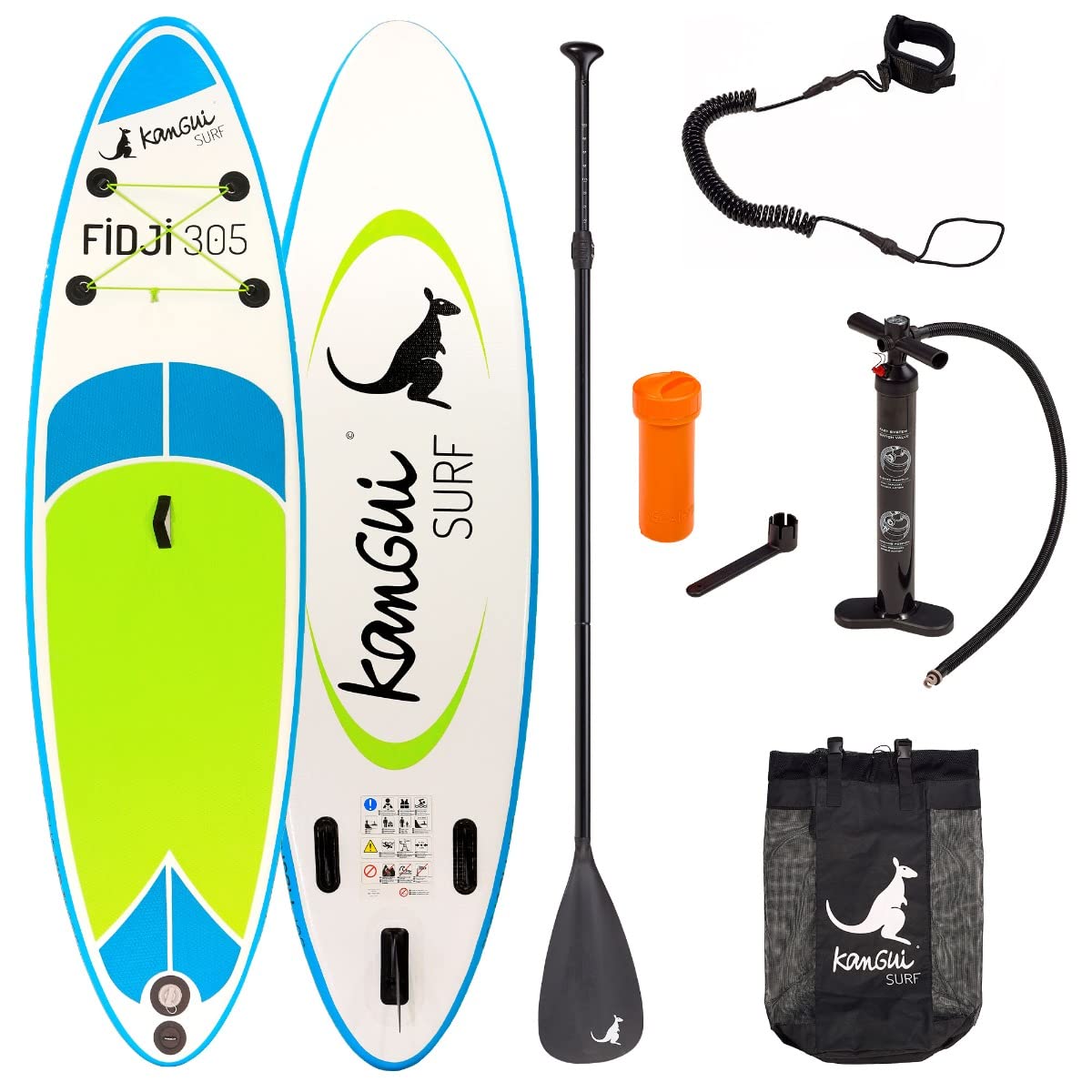 Inflatable Stand Up Paddle Board 10ft (305cm) SUP with Paddle, Backpack, High Pressure Pump, Leash & Repair Kit - Premium Fiji Design for Lakes, Rivers & Ocean Paddling