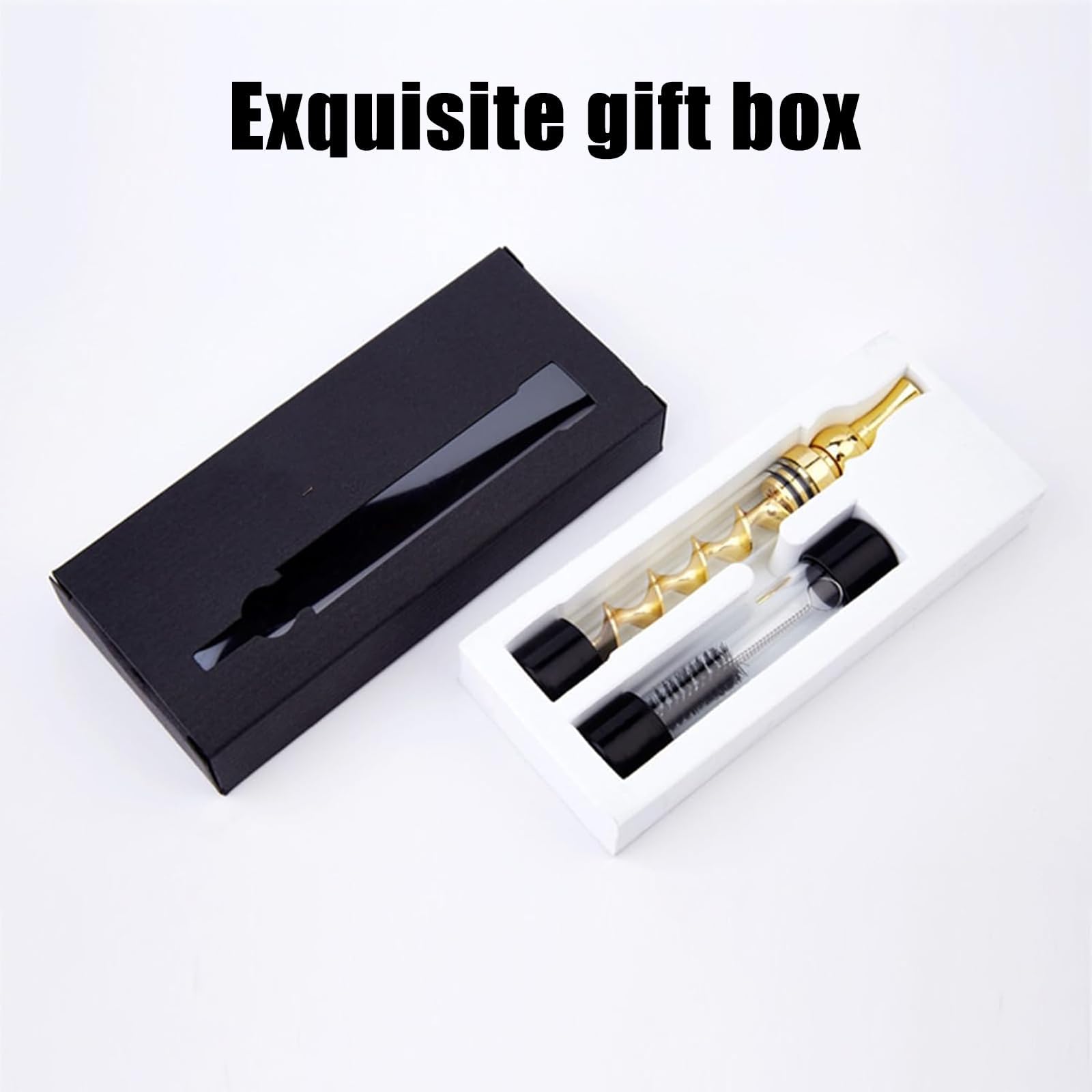 Premium Portable Glass Twisty Blunt Pipe with Built-in Grinder & Adjustable Chamber - Easy to Clean & Swivel Head Design (Gold) | Perfect for Travel, Outdoor Activities & Discreet Smoking Sessions