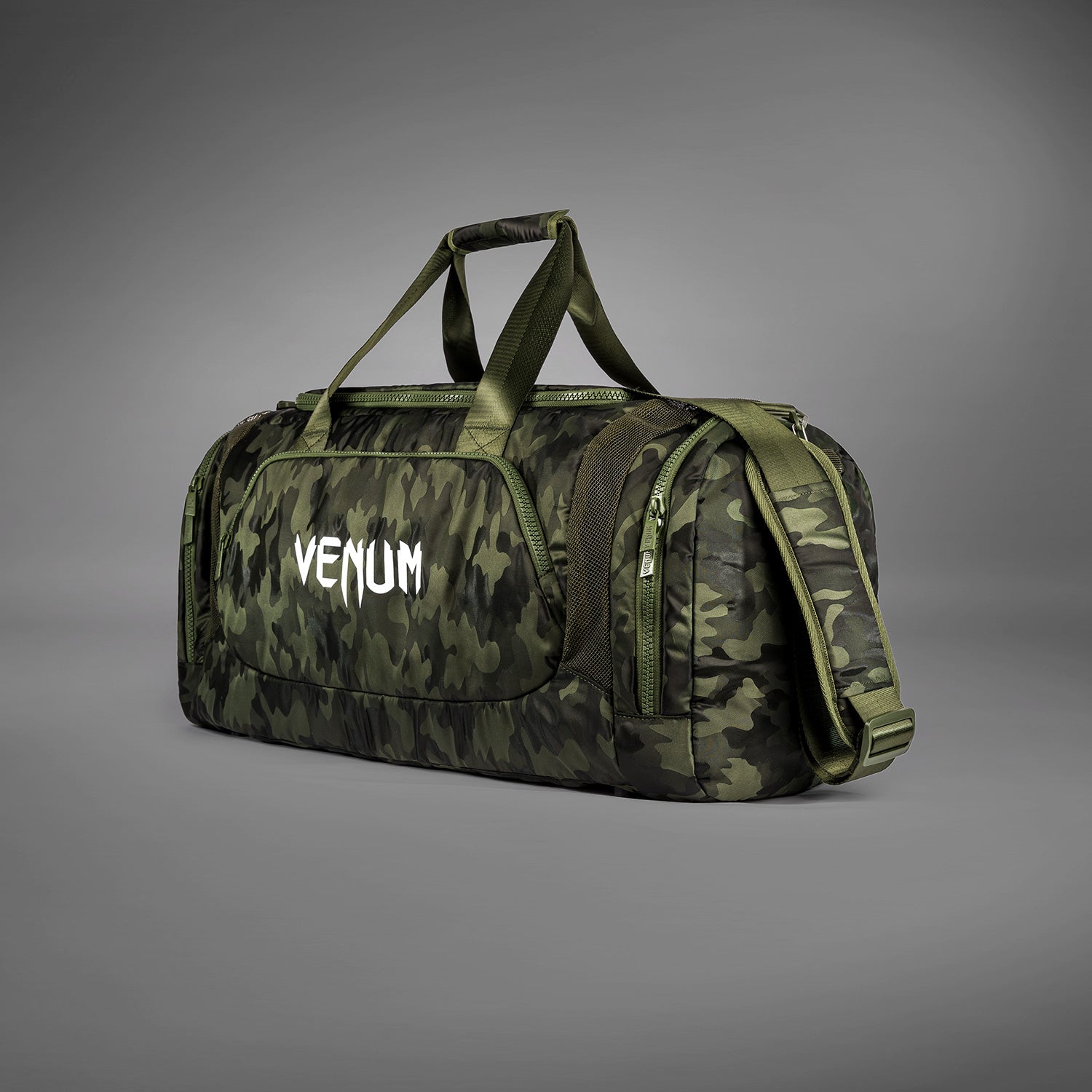 Venum Trainer Lite Sports Bag - Durable Gym Duffel for Men & Women, Khaki Camo Design - Perfect for Workout, Travel & Sports Gear Storage