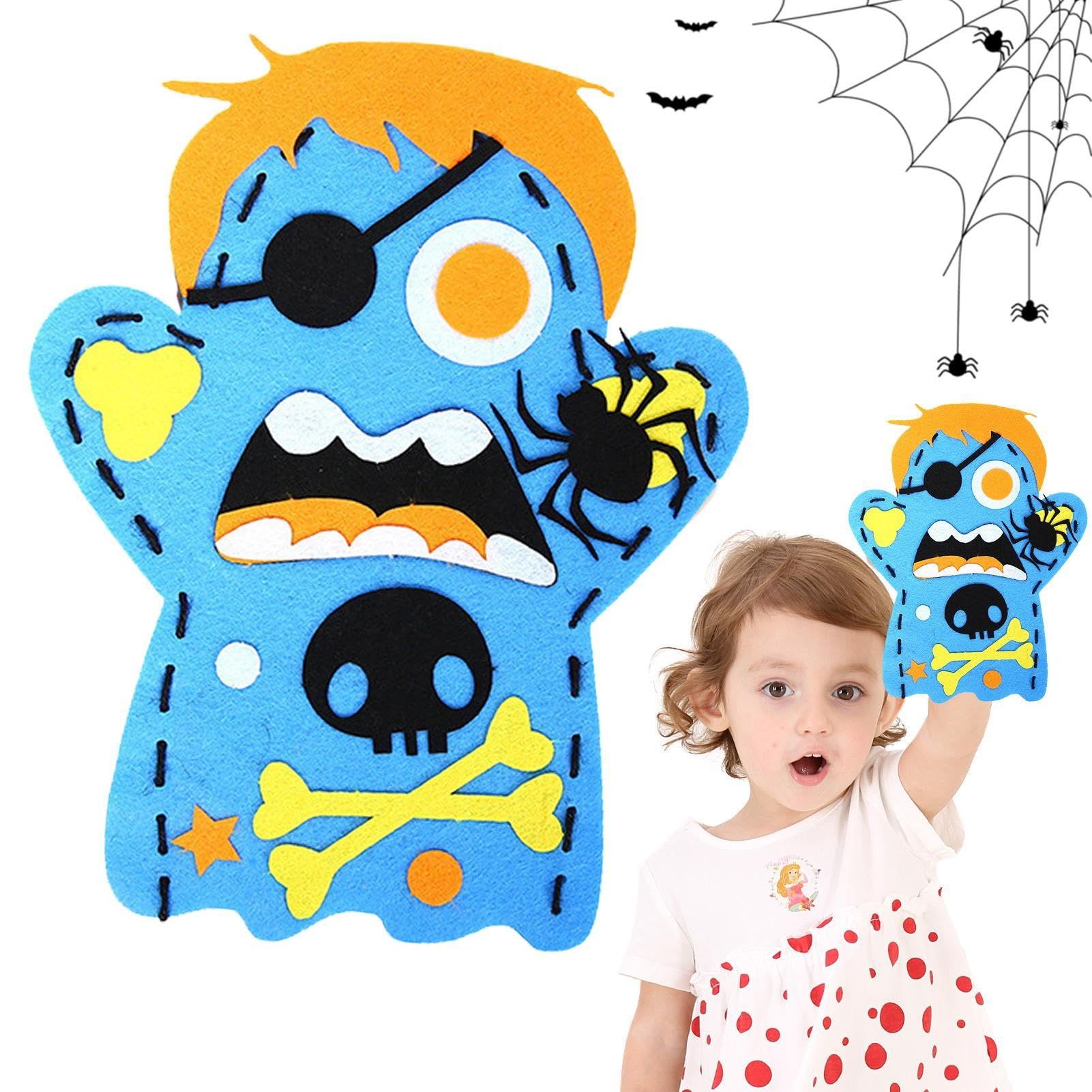 Handmade Halloween Hand Puppets - Storytelling Puppet Toys for Kids | DIY Puppet Craft Supplies for Play Parties & Halloween Costume Parties