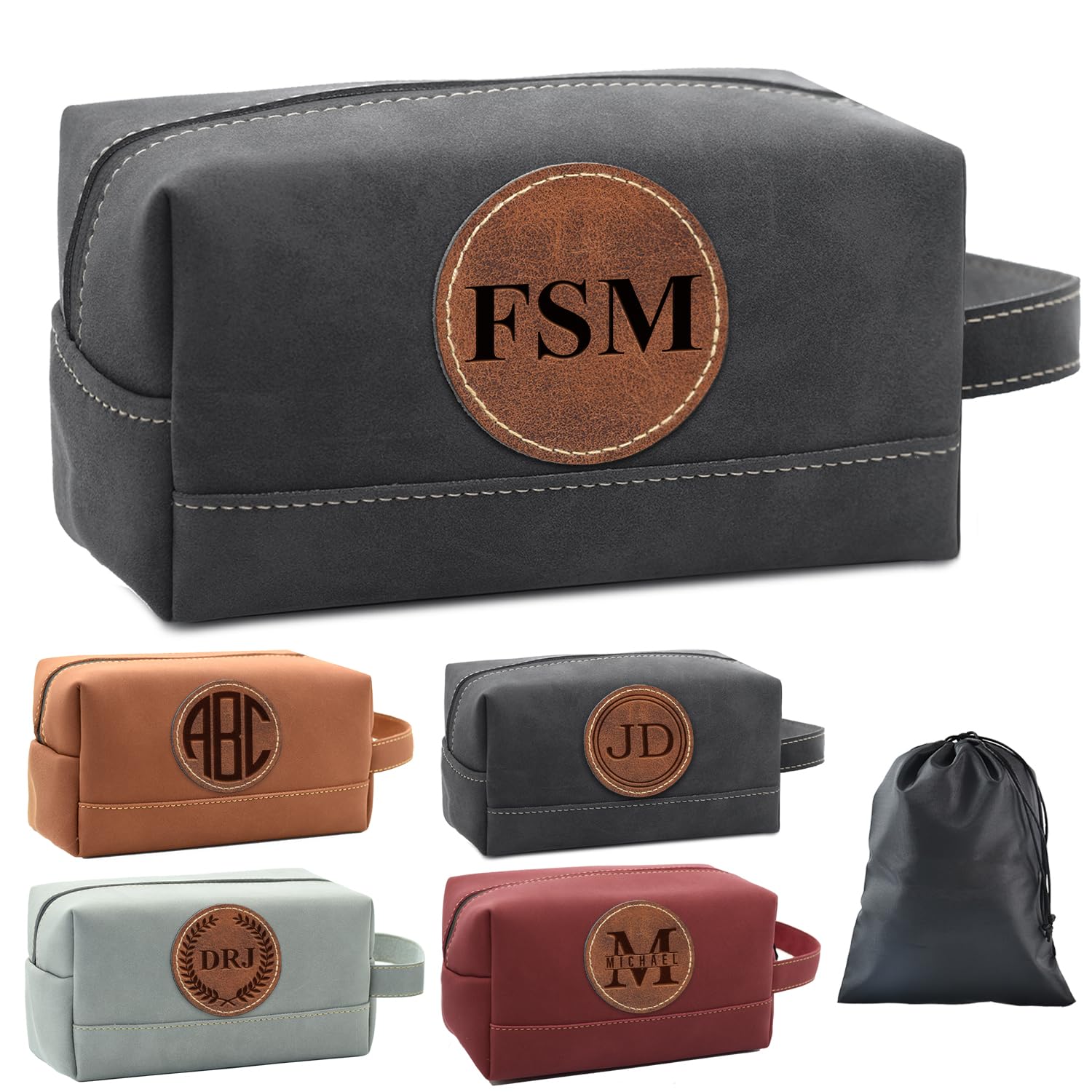 Handcrafted Personalized Leather Toiletry Bag for Men - Custom Dopp Kit for Travel, Grooming & Gifts - Ideal for Father, Husband, Boyfriend & Groomsmen - Perfect Shaving & Cosmetic Organizer for Business Trips, Weddings & Vacation Essentials