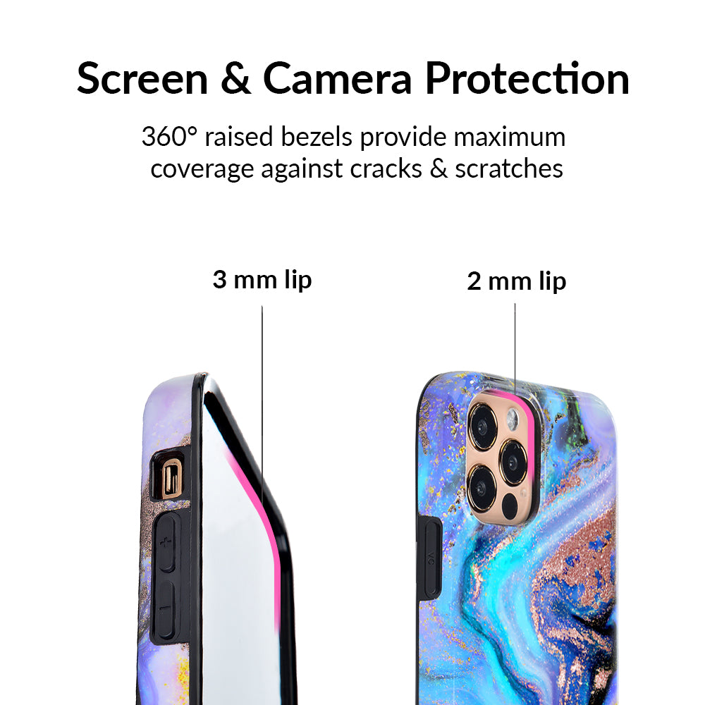 Sparkly Galaxy Glitter iPhone Case - Protective & Stylish Cover for iPhone 13/14/15 - Perfect for Parties, Night Out & Everyday Use