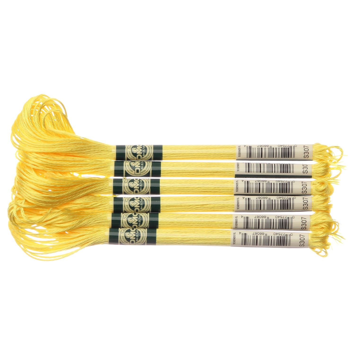 DMC Satin Floss - 6-Strand Embroidery Thread in Citrus Color for Cross Stitch, Needlework & Handcrafting Projects