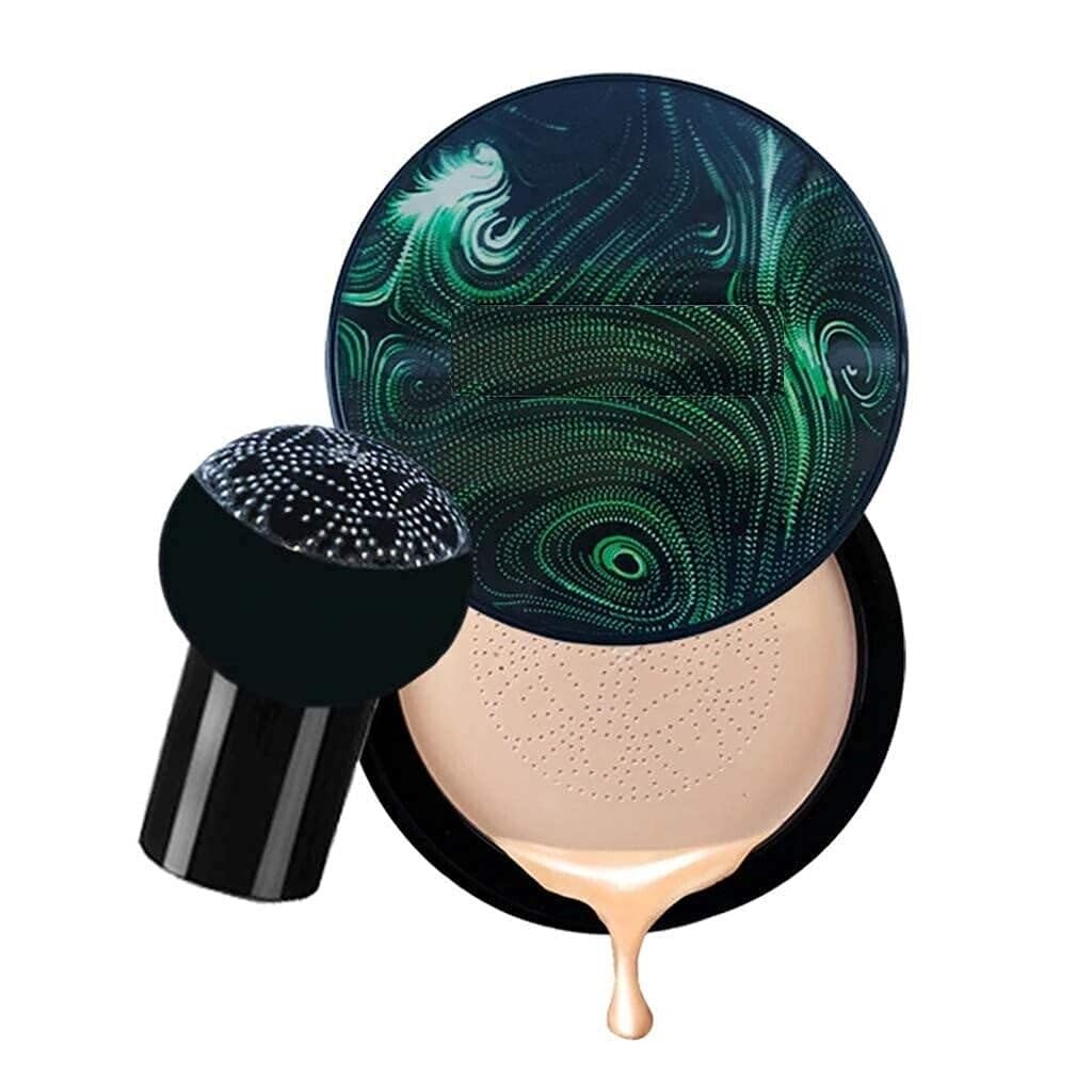 Mwezi Air Cushion Mushroom BB Cream - Waterproof Foundation with Full Coverage & CC Cream Concealer - Perfect for Daily Makeup, Photo Shoots, and Special Occasions