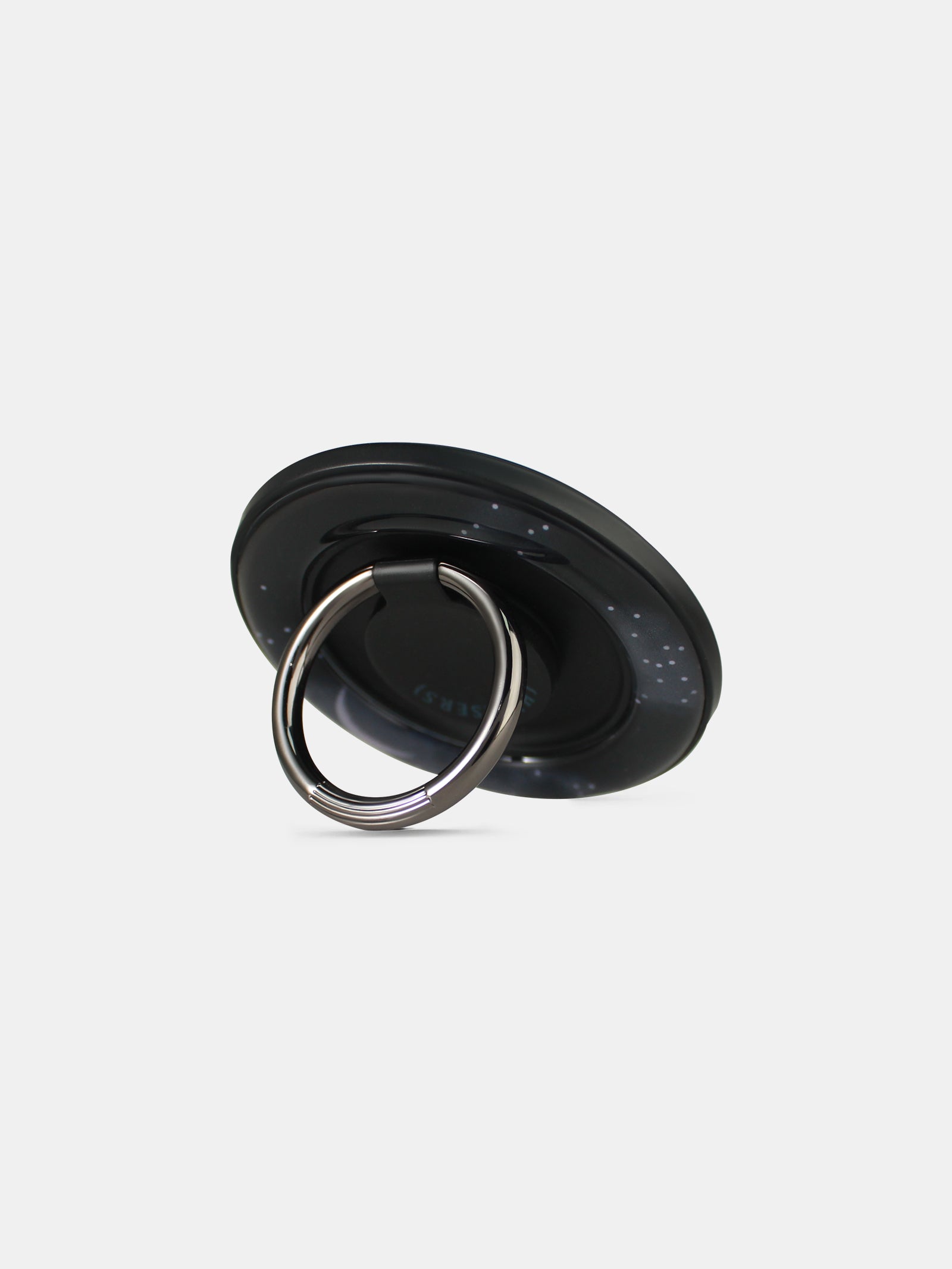 Magnetic Crescent Ring Spinner Stand - Magsafe Compatible Phone Holder for iPhone 15/14/13 Pro Max, Black - Perfect for Desk, Car & Office Organization