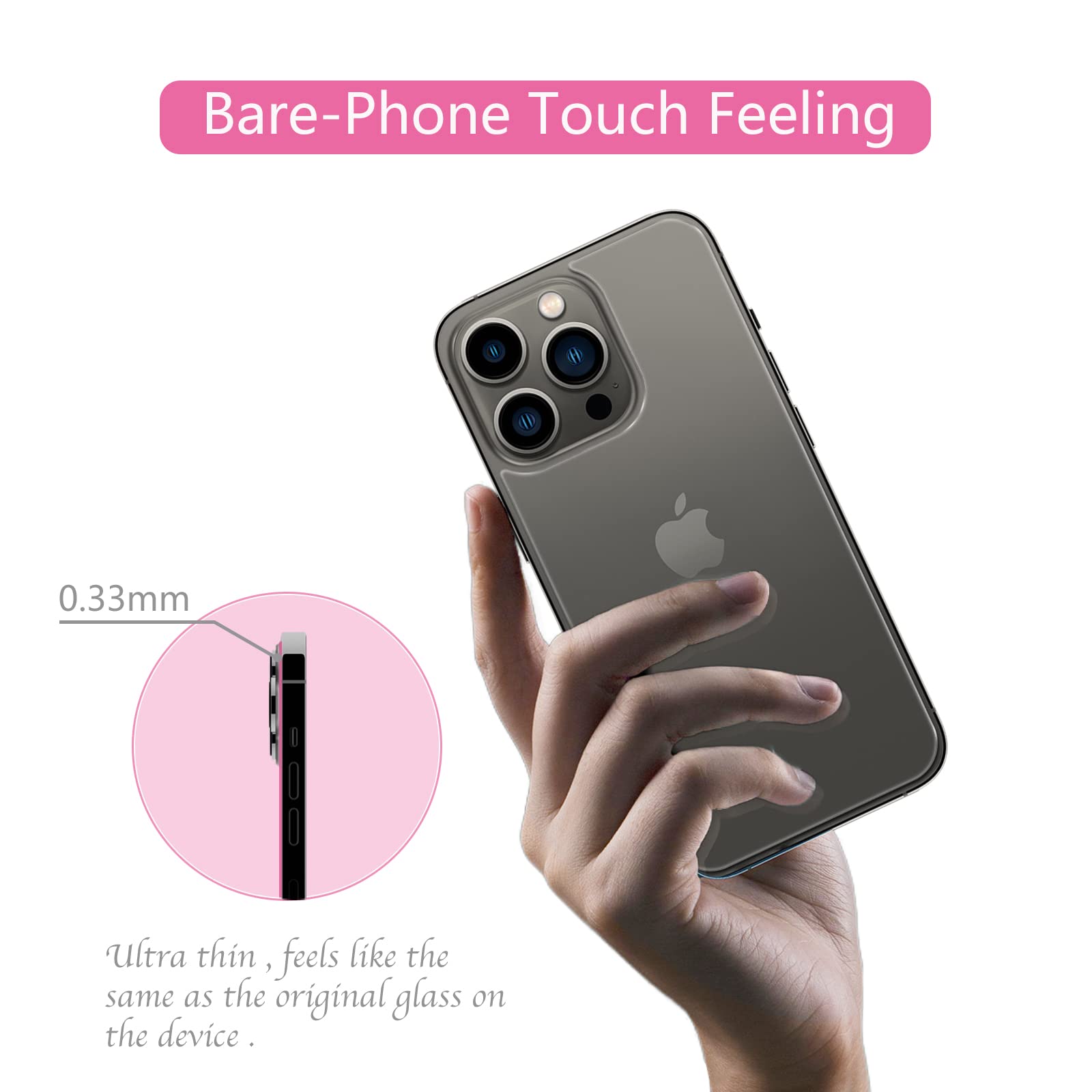 Premium Tempered Glass Screen Protector for iPhone 13 Pro Max (6.7 Inch) - 2 Pack with Case-Friendly Back Protectors | HD Clear, Anti-Scratch, Bubble-Free | Perfect for Work, Travel & Everyday Protection