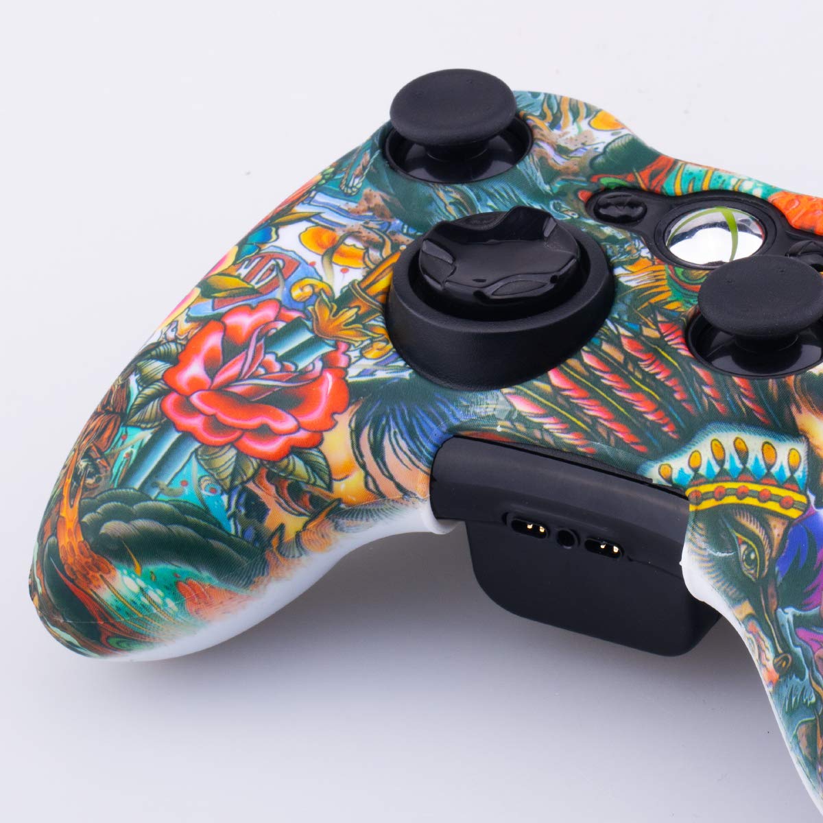 9CDeer Silicone Protective Sleeve Case Cover with 8 Thumb Grips for Xbox 360 Controller - Water Transfer Design, Anti-Slip Skin, Durable Gaming Accessories (Monsters Pattern) - Perfect for Gaming Sessions, Long Play Protection, and Enhanced Grip Comfort