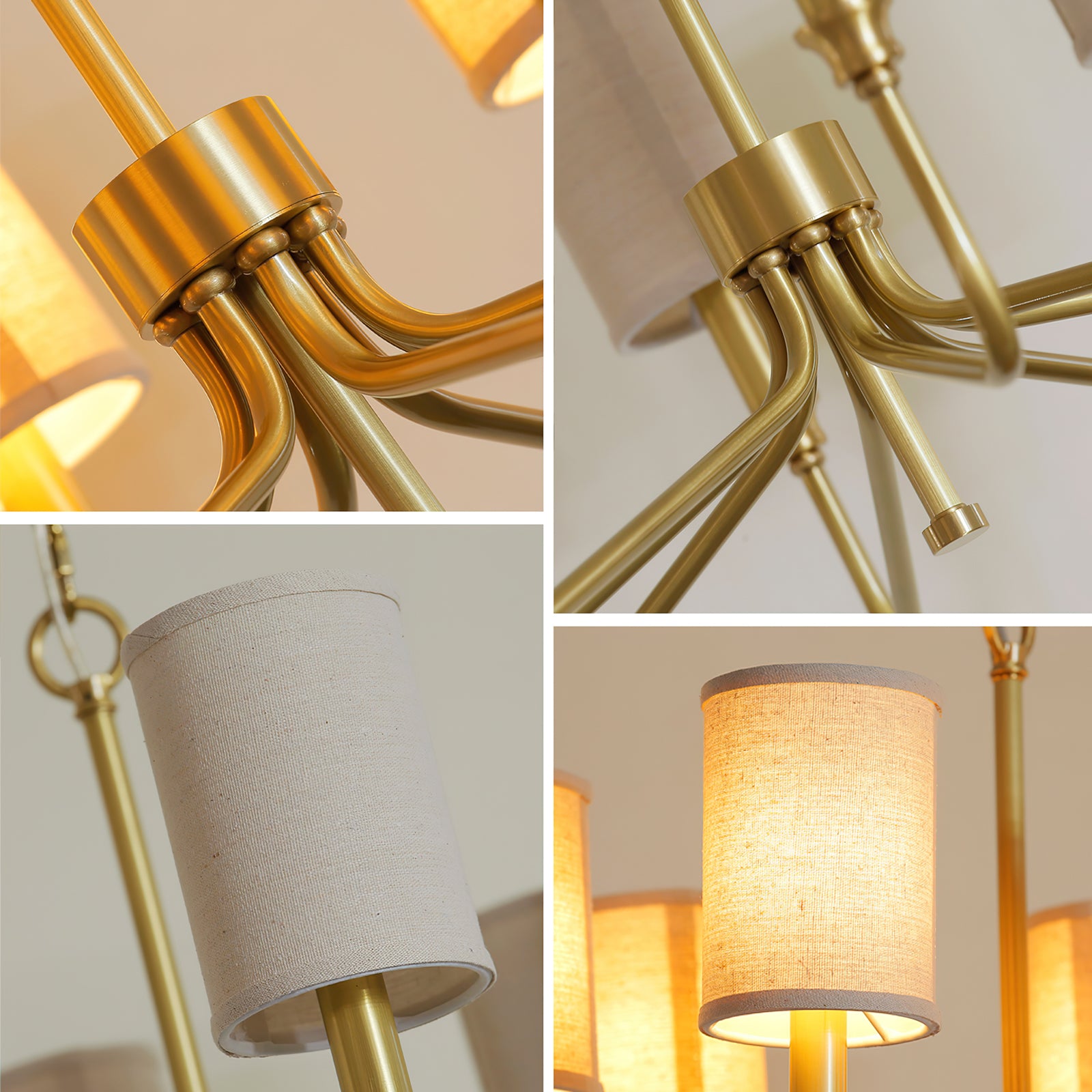 Modern Cylinder Fabric Chandelier - Elegant Ceiling Light Fixture for Living Room, Bedroom & Dining Room - Perfect for Home Decor & Interior Design