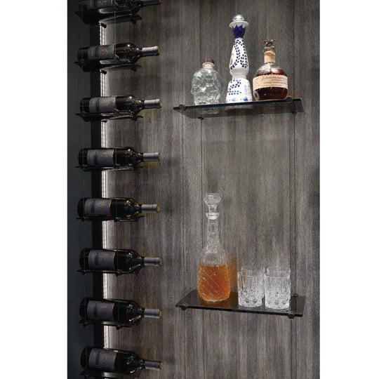 Blue Grouse Floating Glass Shelf Unit - Modern Wall-Mounted Display for Bathroom, Kitchen, or Living Room Decor