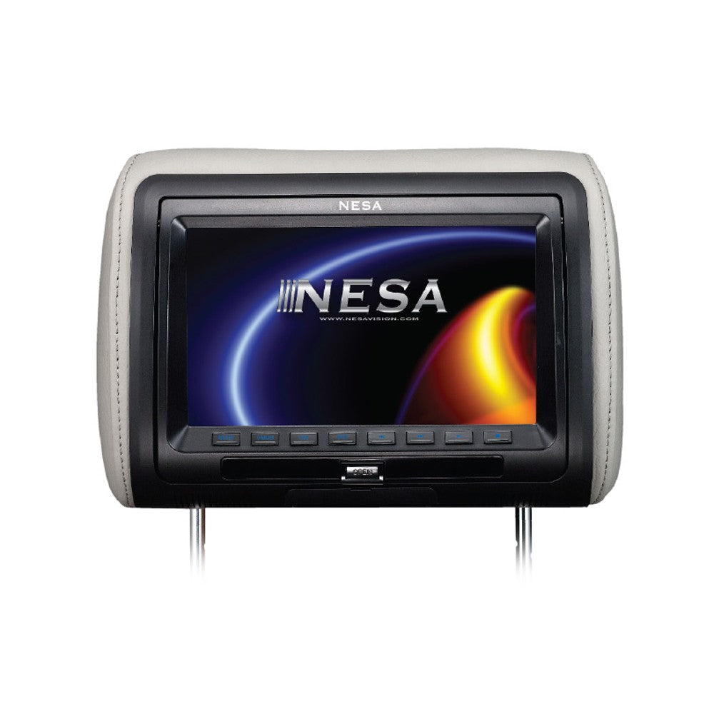 9 Inch Universal Headrest Monitor with Built-In DVD/HDMI/USB/Mobile HD Link - 1080p Media Player for Car Backseat Entertainment | NESA NPM 989DHD | Perfect for Road Trips, Family Travel & Kids Entertainment