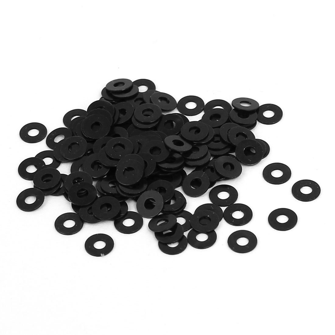 M1.4 x 4mm x 0.3mm Black Metal Flat Washers Spacers - 200PCS Fastener Kit for Electronics, DIY Projects & Small Appliances Repair