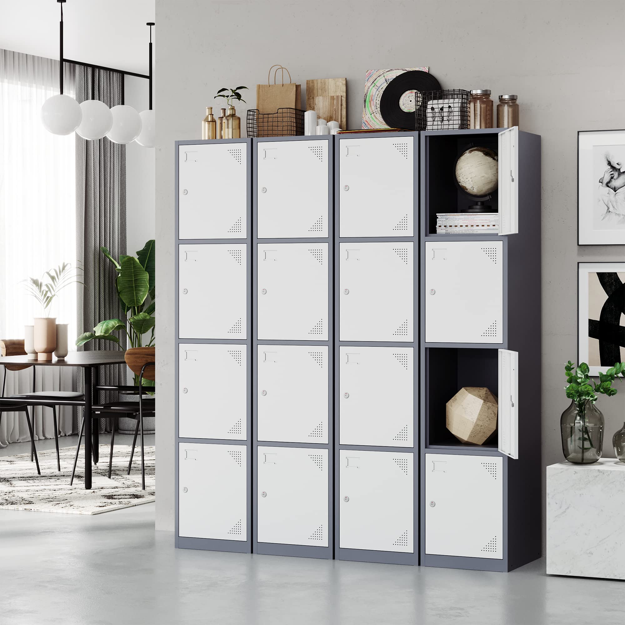 STANI Heavy Duty Metal Locker with Lock - Secure Storage Cabinet for Home, Gym, School & Office - Employee, Student & Personal Storage Solution for Clothes, Shoes & Equipment