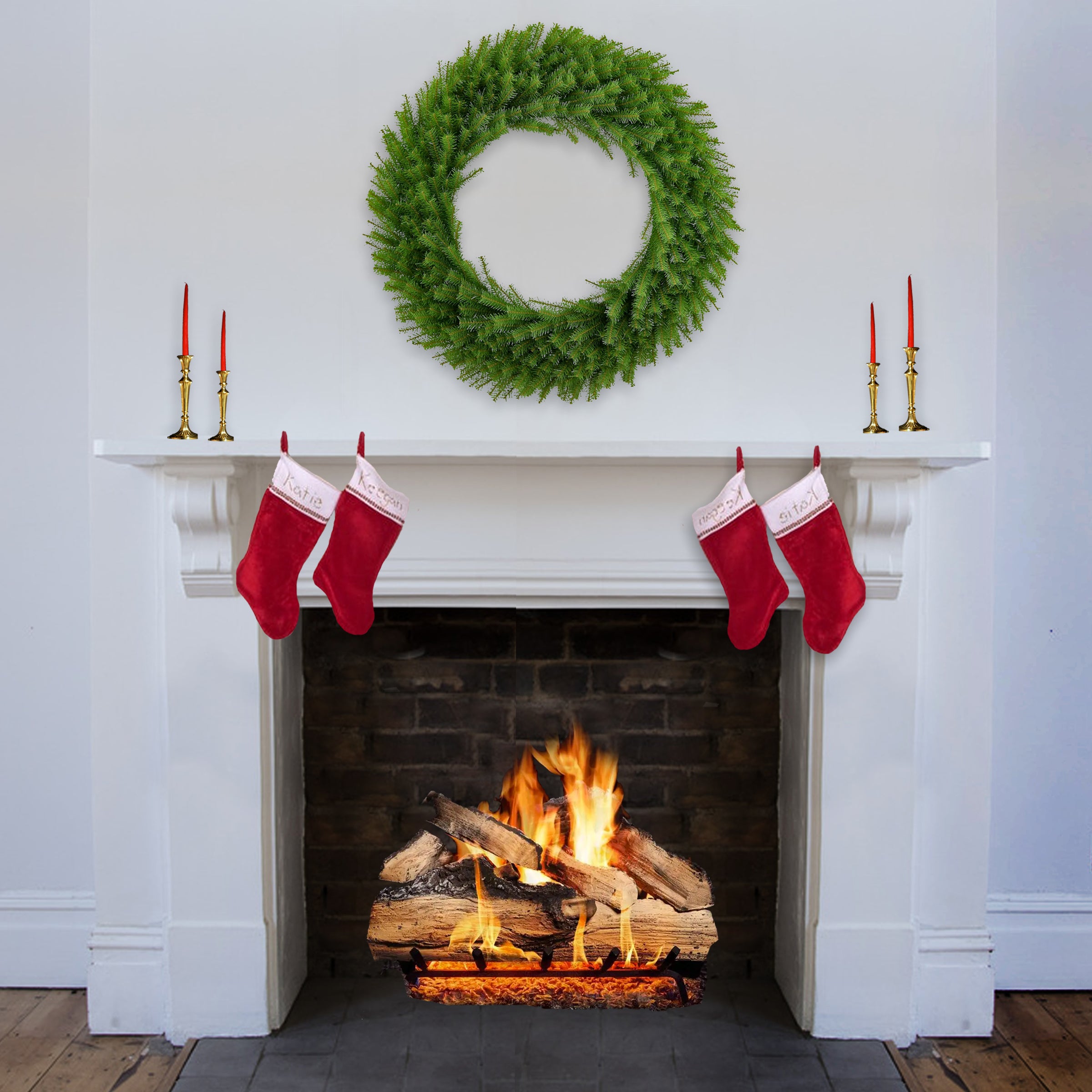 42 Inch Pre-Lit Norwood Fir Deluxe Christmas Wreath - Perfect for Holiday Door Decor, Fireplace Mantel & Festive Home Decoration