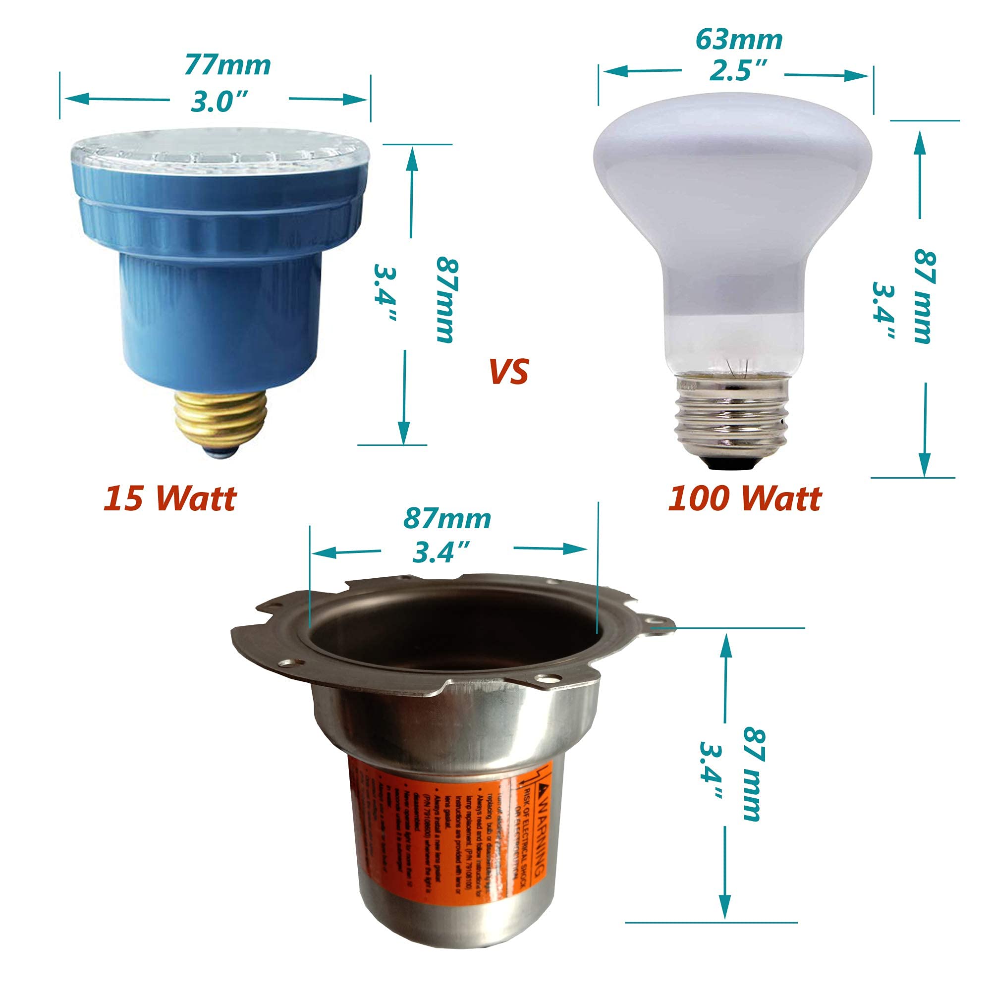 LAMPAOUS 35W RGB LED Pool Light Bulb - Color Changing Underwater Light for Inground Pools | Compatible with Pentair & Hayward Pool Systems | 120V Waterproof Spa Lighting (SignalPro.2) - Perfect for Backyard Swimming Pools, Hot Tubs, and Landscape Lighting
