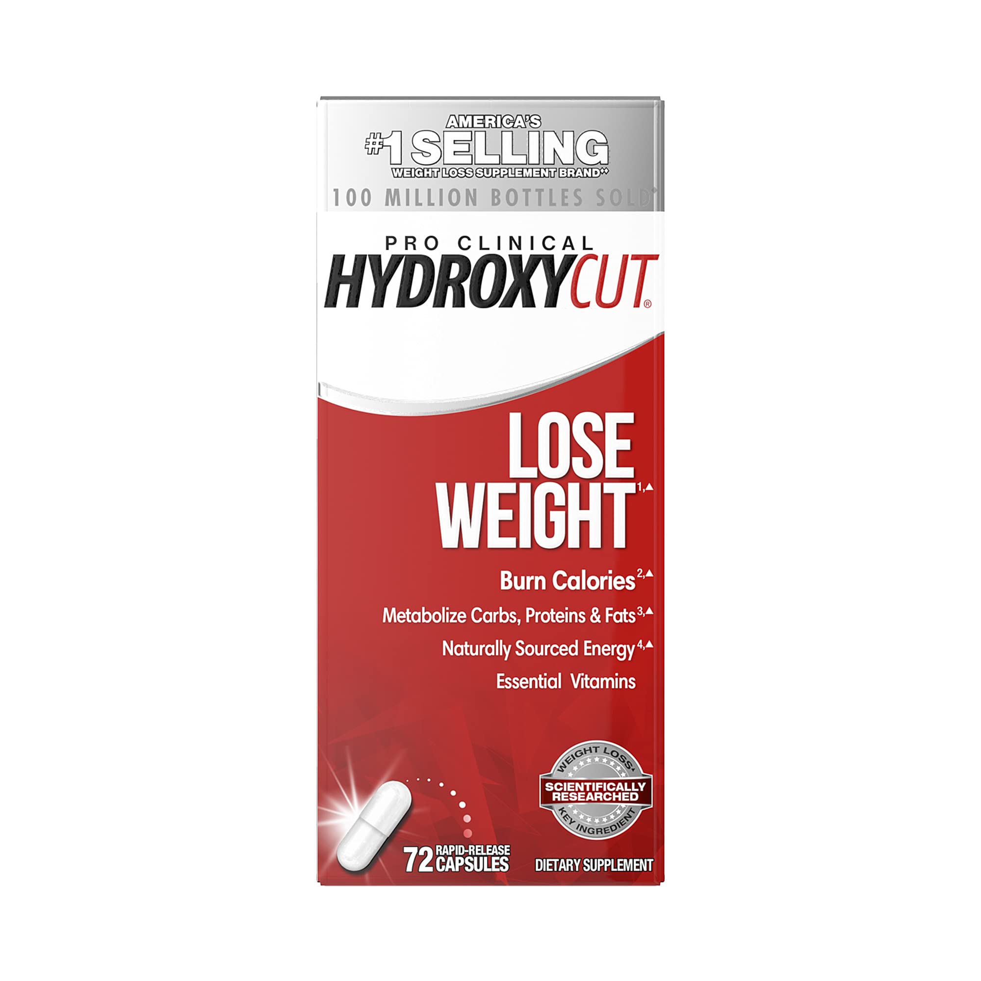 Hydroxycut Pro Clinical Weight Loss Pills for Women & Men - 72 Caps | Fat Burner & Metabolism Booster Supplement | Energy Pills for Weight Management | Supports Healthy Weight Loss & Increased Energy | Perfect for Gym, Workout & Daily Active Lifestyle