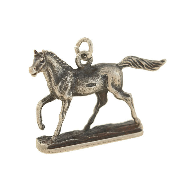 Antique Victorian Sterling Silver Equestrian Horse Charm Fob - Perfect for Jewelry Making, Collectibles & Vintage Style Accessories