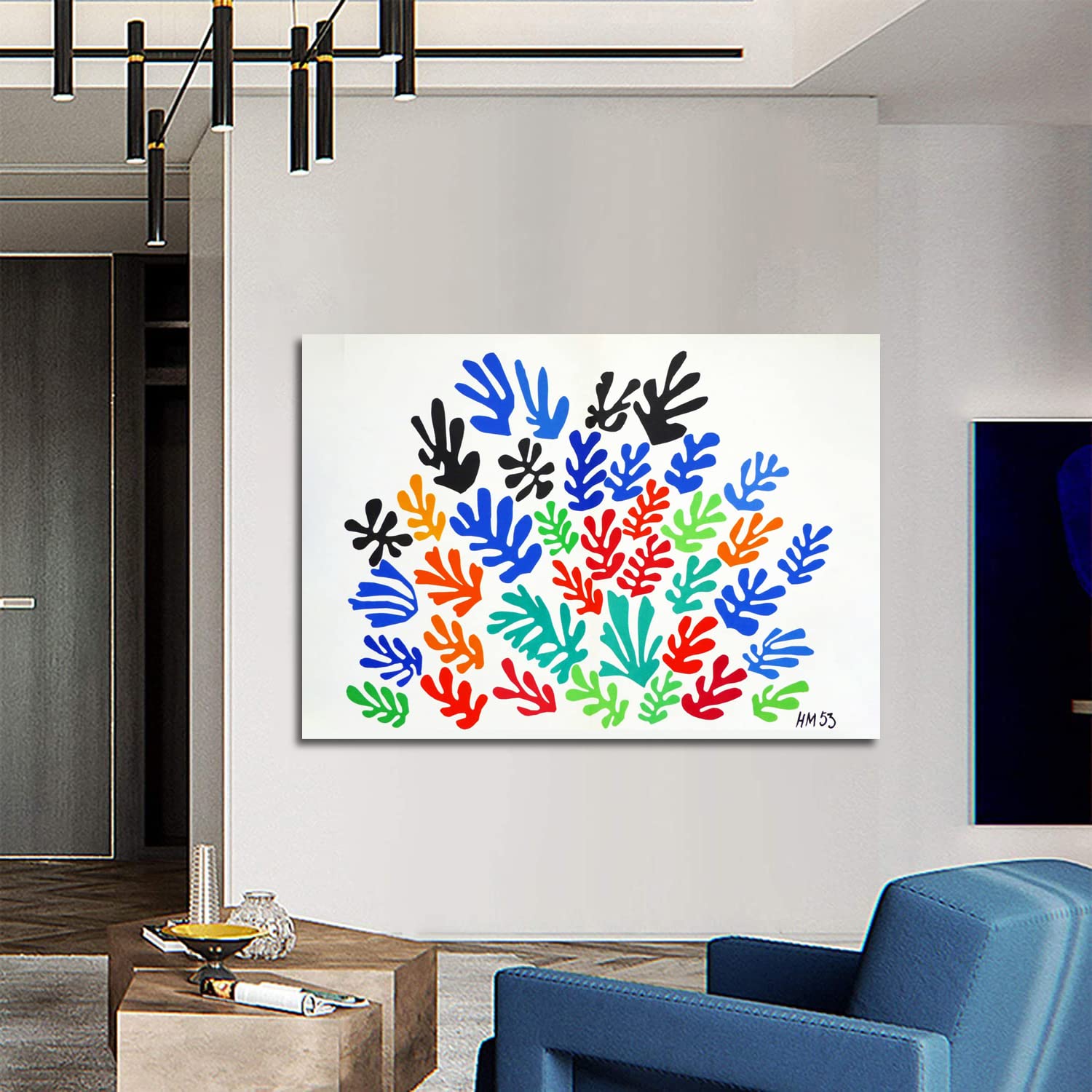 Henri Matisse La Gerbe Framed Canvas Art Print - Modern Wall Decor for Home, Office & Bedroom - Ready to Hang - Perfect for Living Room Gallery Wall & Art Lovers Gift