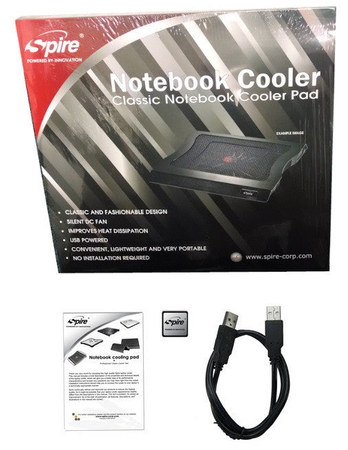Spire ODYSSEY 342 Laptop Cooling Pad with 2 USB 2.0 Ports - Ultra Quiet Notebook Cooler for 12 to 17 Inch Laptops - Perfect for Gaming, Office Work & Home Use