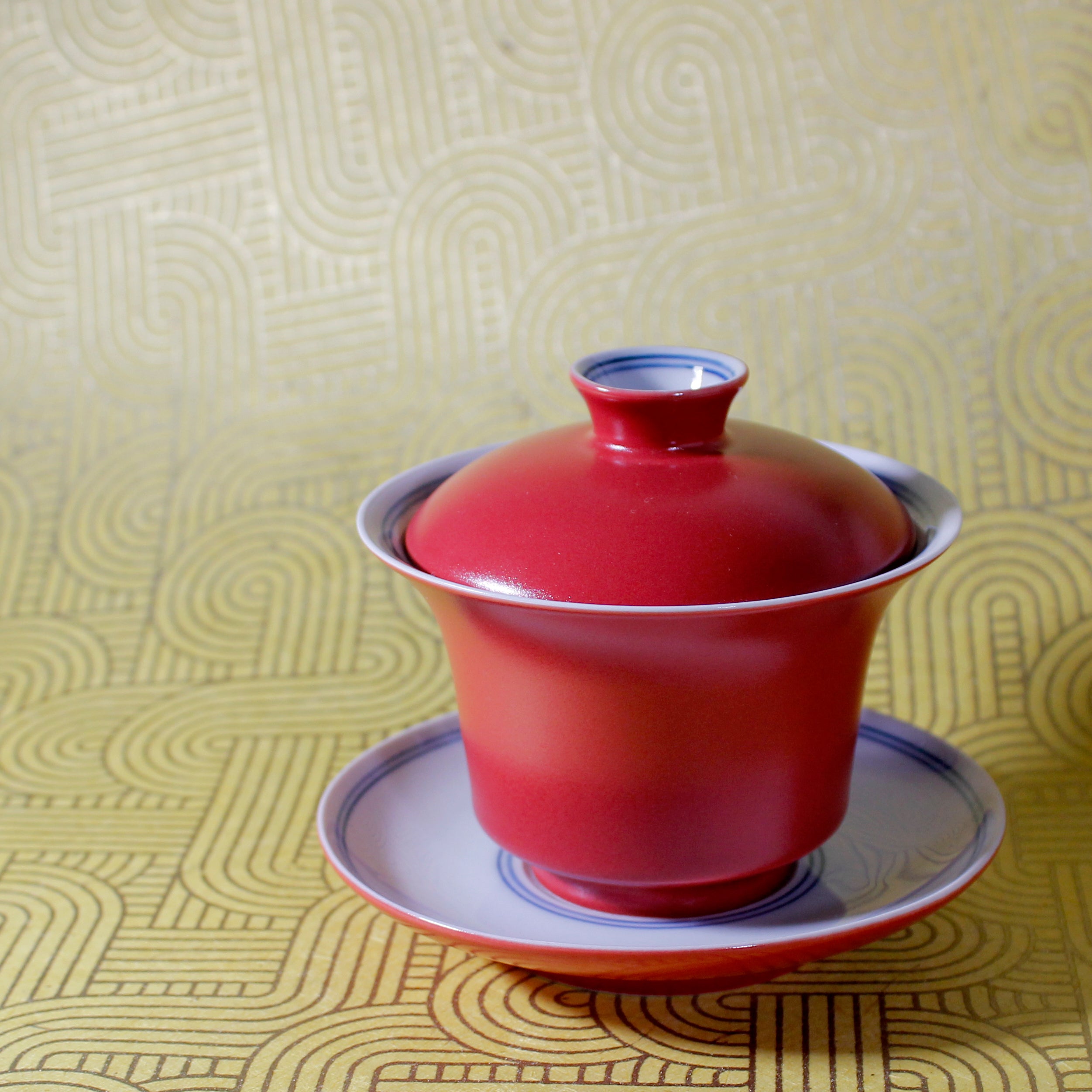 Premium Red Gaiwan Tea Set - 5 oz Traditional Chinese Ceramic Teapot for Gongfu Tea Brewing | Perfect for Home, Office & Tea Ceremonies