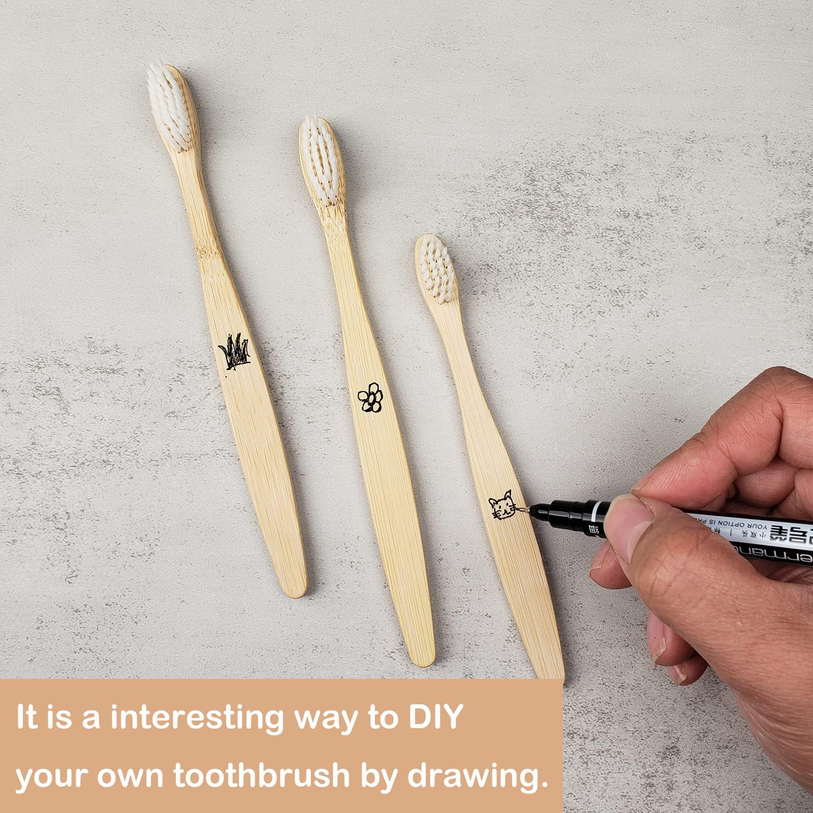 SEVENHEAD Bamboo Toothbrushes for Adults & Kids - 6+4 Pack Soft Bristle Eco-Friendly Toothbrushes | Natural Biodegradable BPA-Free Wooden Toothbrush Set with Colorful Handles | Perfect for Family Use, Travel & Sustainable Oral Care