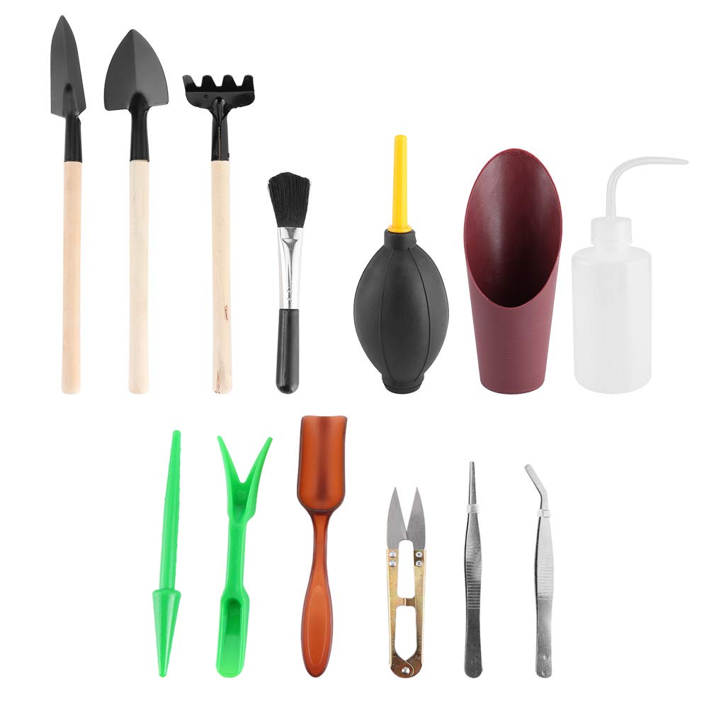 13pcs Mini Garden Tools Set for Bonsai & Succulent Planting - Outdoor Use