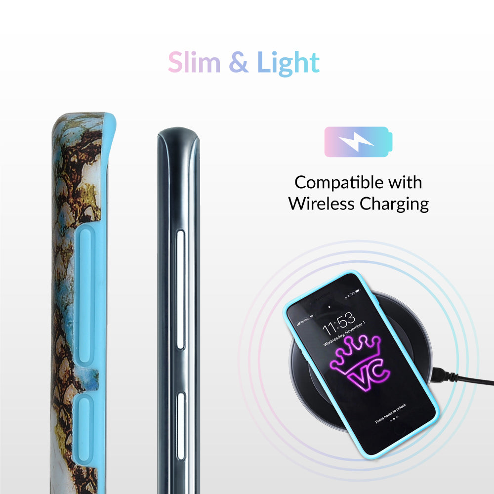 Blue Snakeskin Samsung Galaxy Phone Case - Durable Protective Cover for Galaxy S21/S20/S10 - Stylish & Slim Design for Everyday Use