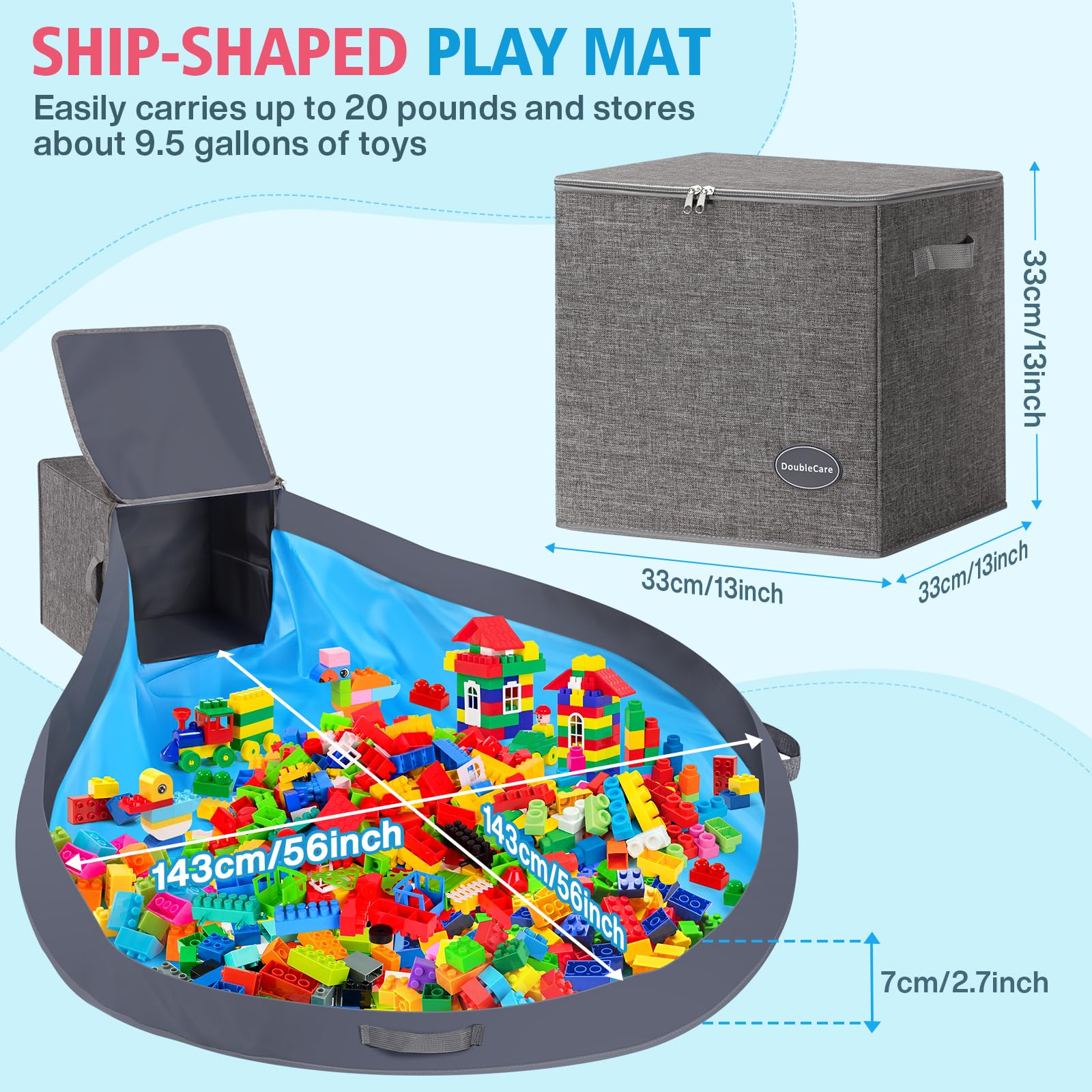2-in-1 Toy Storage Organizer & Removable Play Mat 56