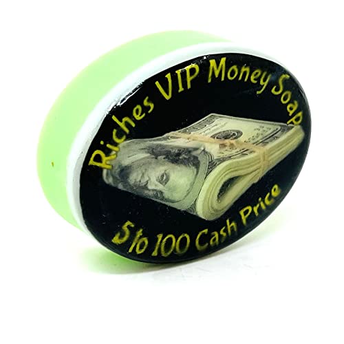 Riches VIP Money Soap with Real Cash Inside - Handmade Luxury Soap with High Denomination Bills (5 to 100) - Cucumber Melon Scented 4oz Bar - Unique Gift Idea for Birthdays, Graduations & Special Occasions - Functional Soap with Surprise Money Prize (No Gambling Item)