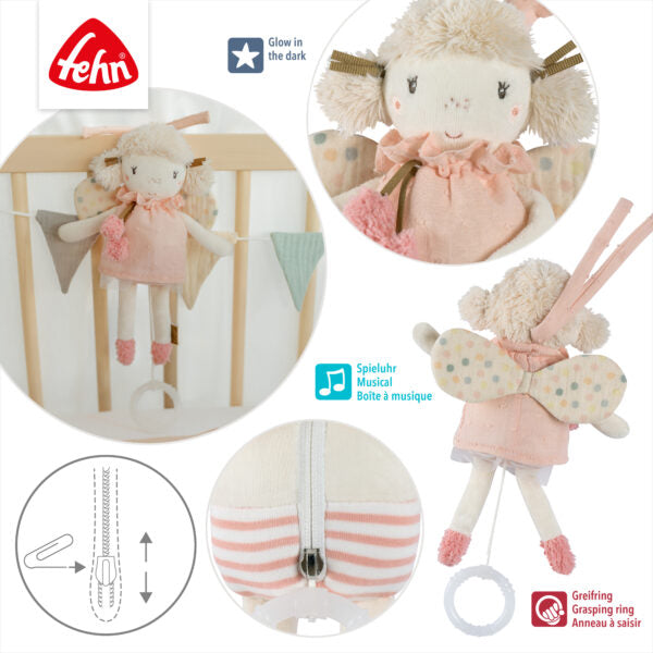 Fehn Mini Musical Fairy - Portable Wind-Up Music Box for Kids, Nursery Decor, Baby Shower Gift - Perfect for Bedtime, Playtime & Special Occasions