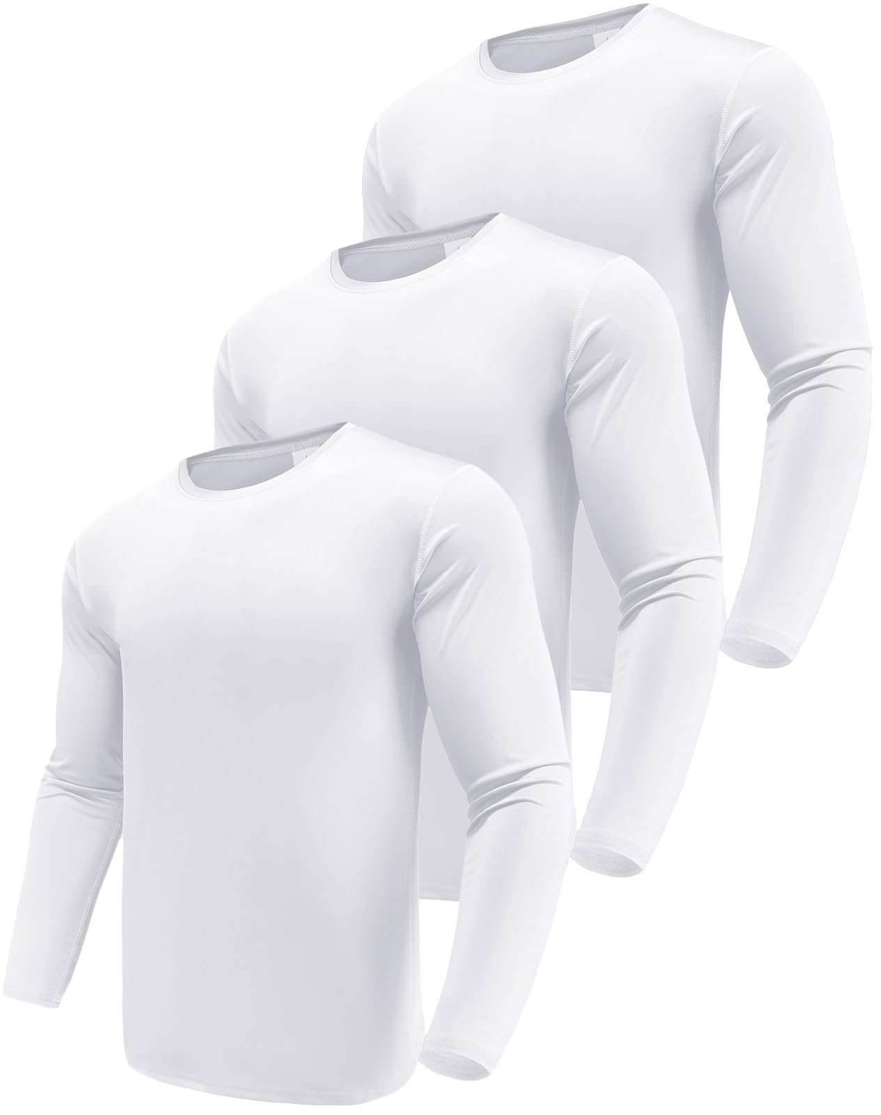 Men's Performance Long Sleeve T-Shirts 1-3 Pack - UPF 50+ Sun Protection, Moisture Wicking Athletic Shirts for Running, Gym Workout & Outdoor Activities